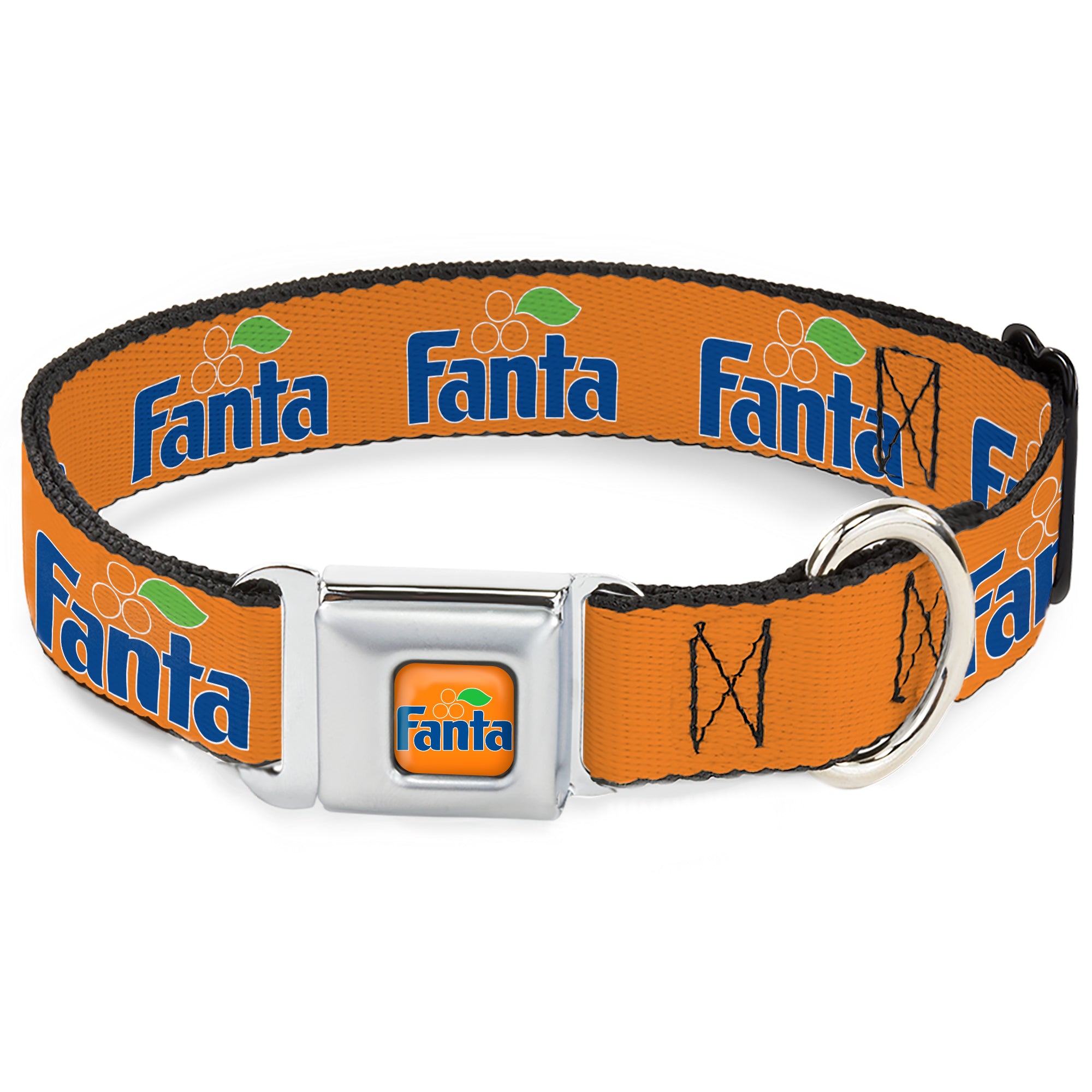 Vintage Orange FANTA Logo Full Color Orange/Blue Seatbelt Buckle Collar - Vintage Orange FANTA Logo Full Color Orange/Blue Seatbelt Buckle Collars Coca-Cola