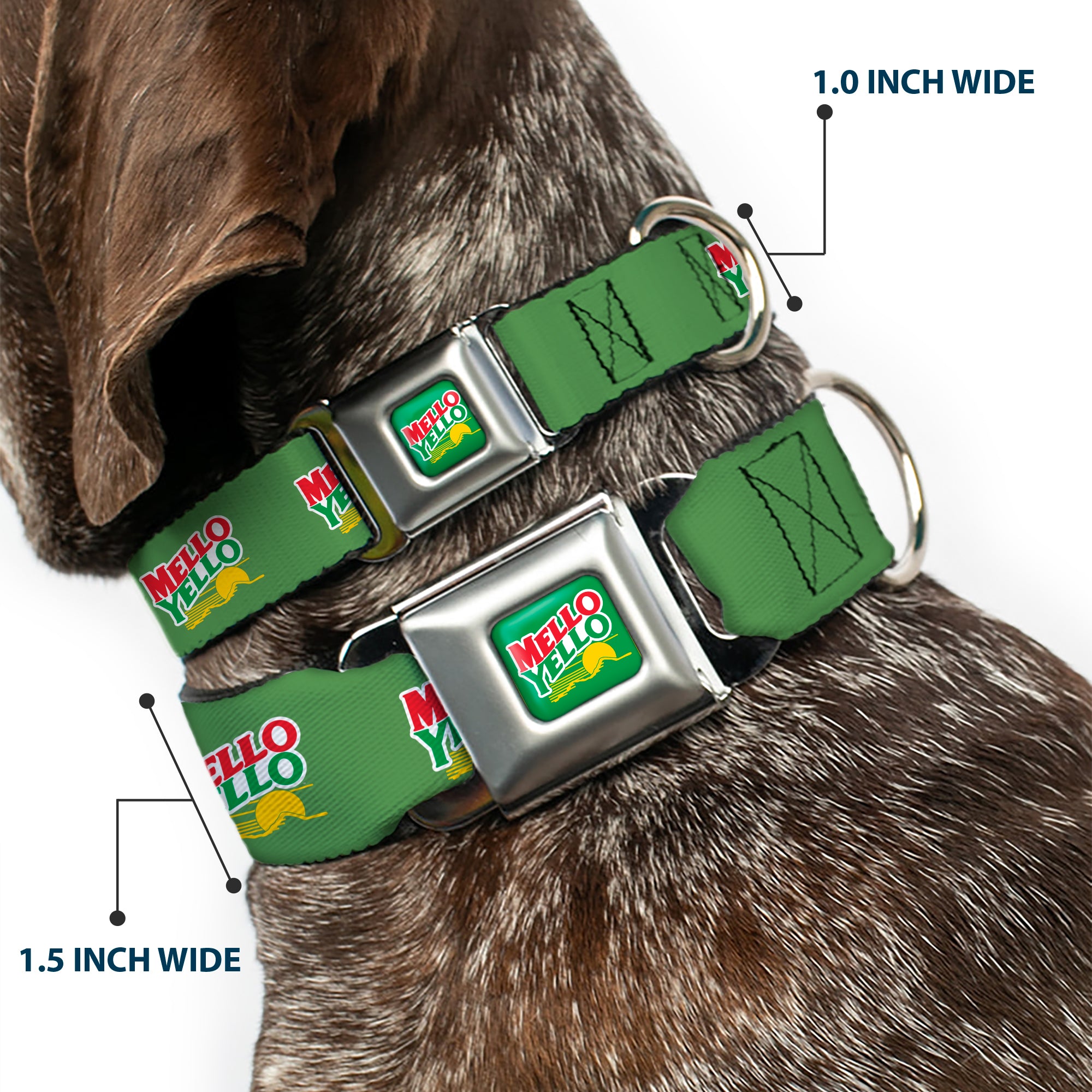 MELLO YELLO Logo Full Color Green/White/Red/Yellow Seatbelt Buckle Collar - MELLO YELLO Logo Green/White/Red/Yellow Seatbelt Buckle Collars Coca-Cola
