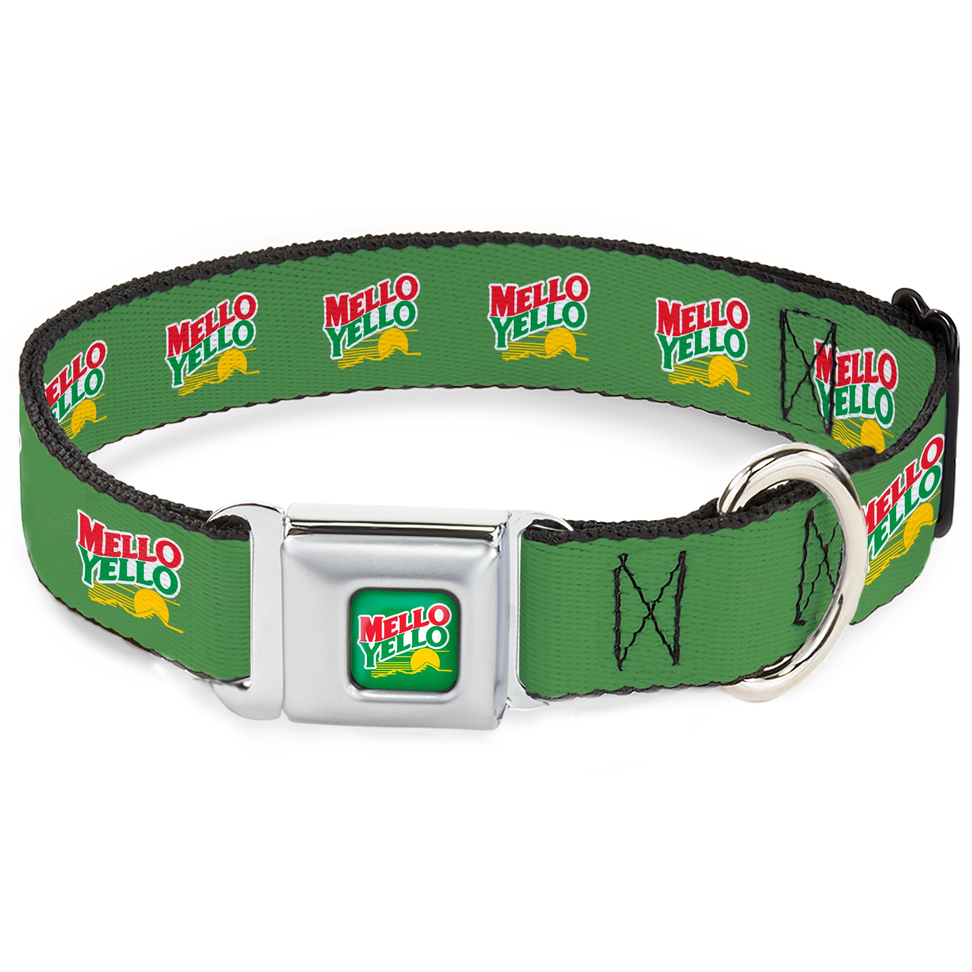 MELLO YELLO Logo Full Color Green/White/Red/Yellow Seatbelt Buckle Collar - MELLO YELLO Logo Green/White/Red/Yellow Seatbelt Buckle Collars Coca-Cola