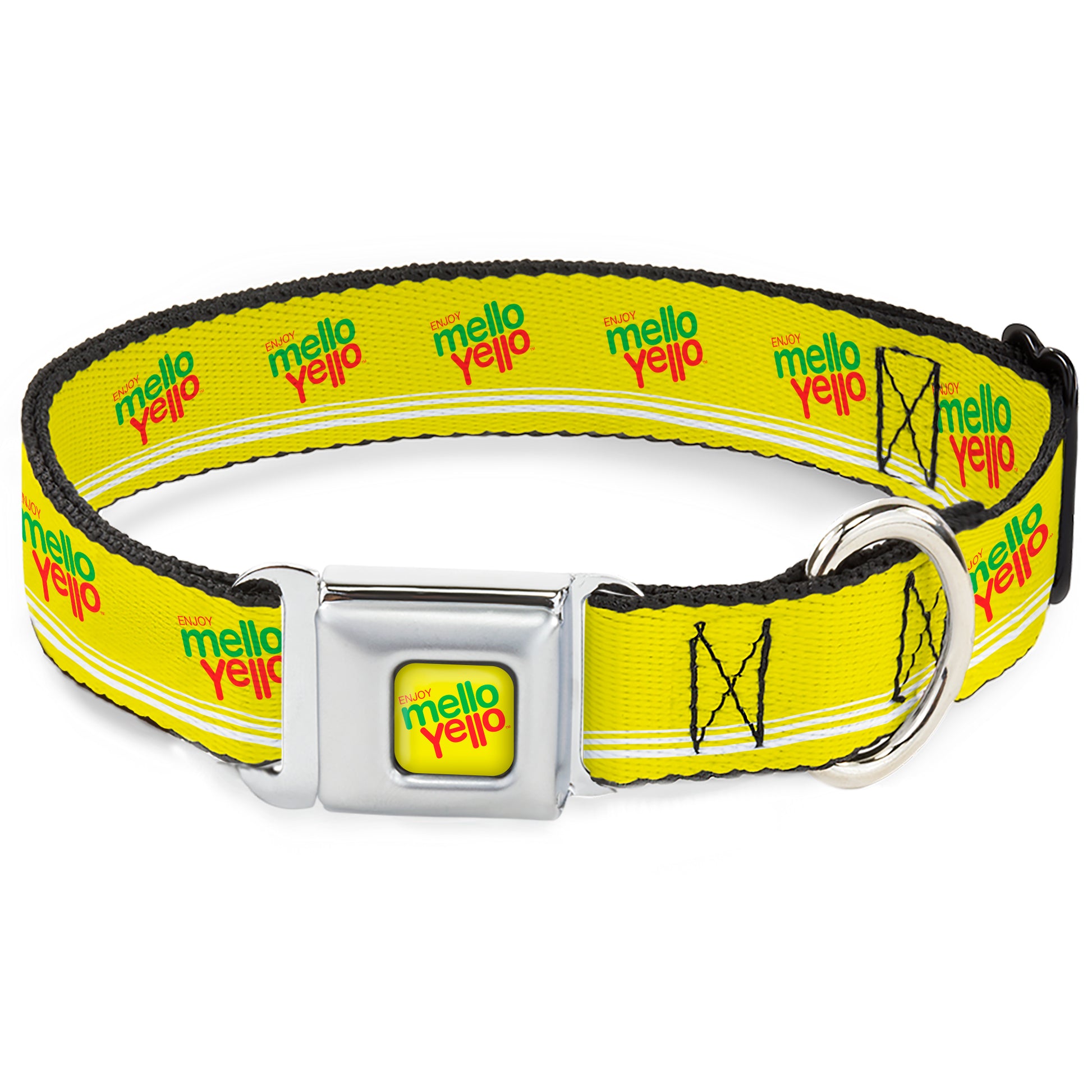 ENJOY MELLO YELLO Logo Full Color Yellow/Red/Green Seatbelt Buckle Collar - ENJOY MELLO YELLO Logo Yellow/Red/Green Seatbelt Buckle Collars Coca-Cola