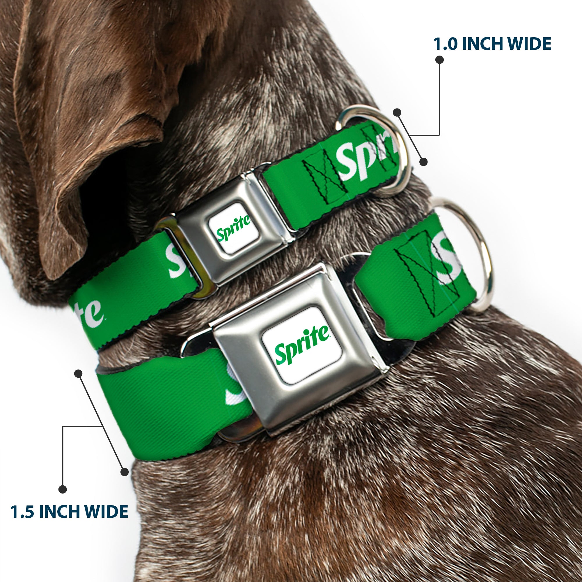 SPRITE Logo Full Color White/Green Seatbelt Buckle Collar - SPRITE Logo Green/White Seatbelt Buckle Collars Coca-Cola