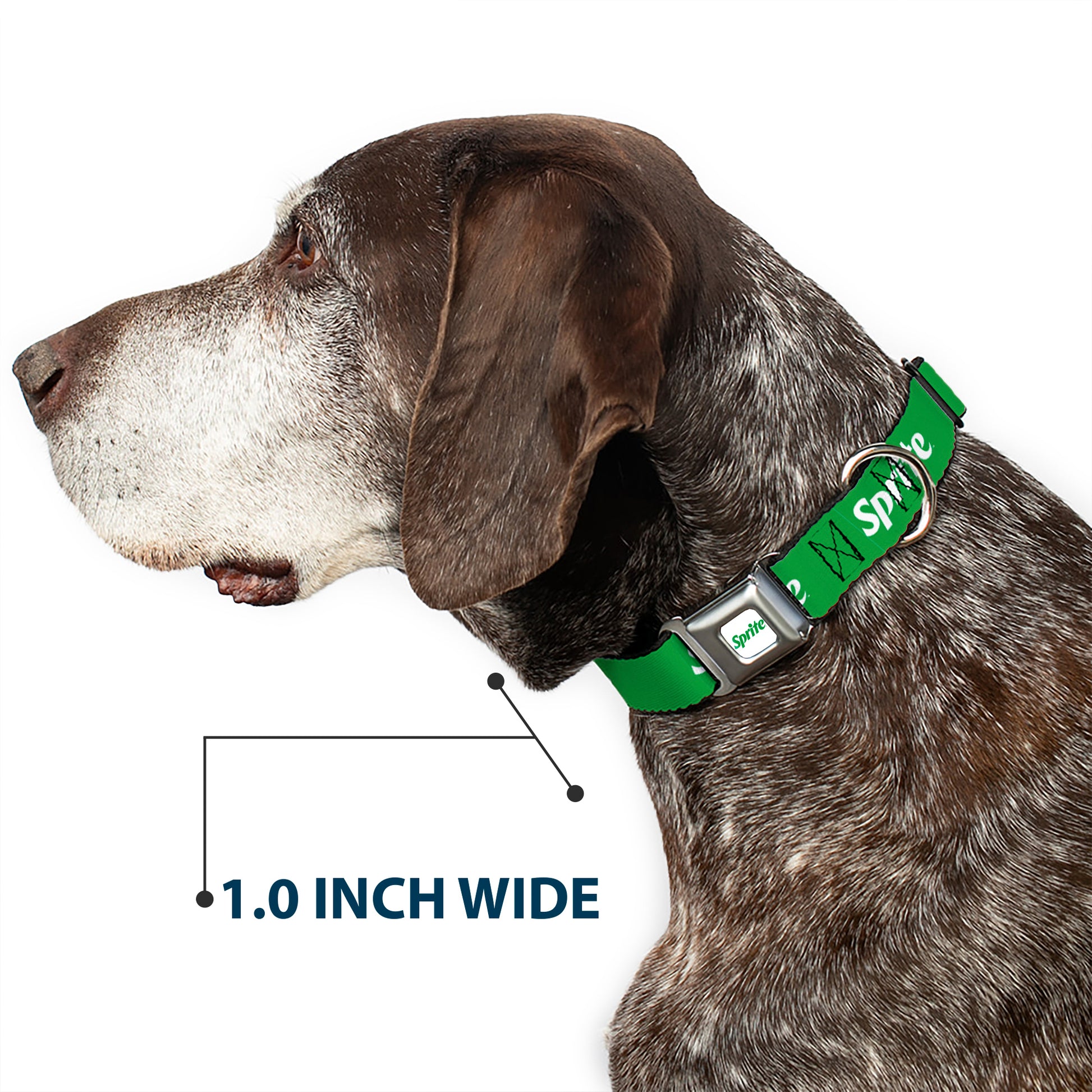 SPRITE Logo Full Color White/Green Seatbelt Buckle Collar - SPRITE Logo Green/White Seatbelt Buckle Collars Coca-Cola