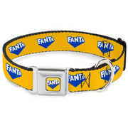 FANTA Logo Full Color Pineapple Yellow/Blue/White Seatbelt Buckle Collar - FANTA Logo Pineapple Yellow/Blue/White Seatbelt Buckle Collars Coca-Cola