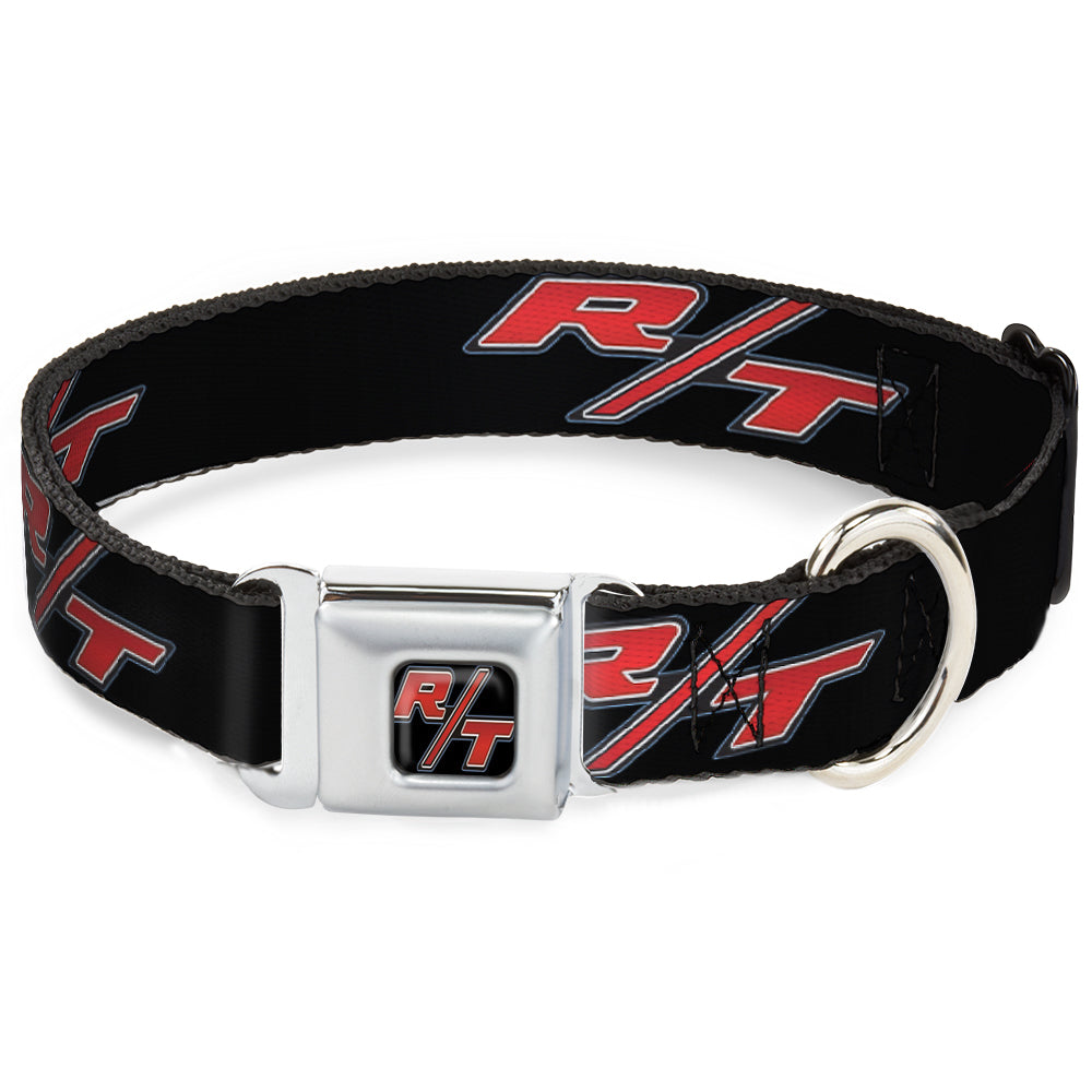 Dodge Challenger R/T Emblem Full Color Black/White/Red Seatbelt Buckle Collar - Dodge Challenger R/T Emblem Repeat Black/Blue/White/Red Seatbelt Buckle Collars Dodge