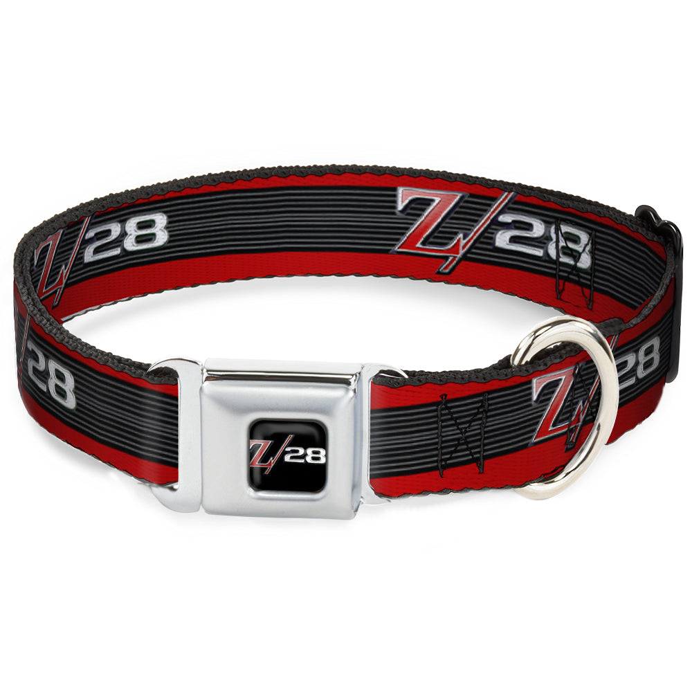 1969 Camaro Z/28 Emblem Full Color Black/Silvers/Red Seatbelt Buckle Collar - 1969 Camaro Z/28 Emblem/Stripe Red/Black/Gray/Silver Seatbelt Buckle Collars GM General Motors