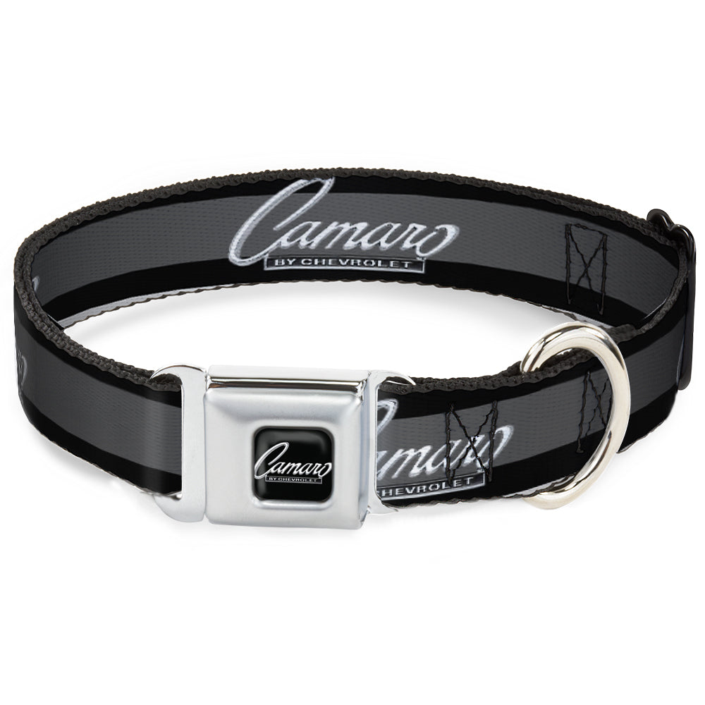 1969 CAMARO BY CHEVROLET Emblem Black/Silver Seatbelt Buckle Collar - 1969 CAMARO BY CHEVROLET Emblem/Stripe Black/Gray/Silver Seatbelt Buckle Collars GM General Motors