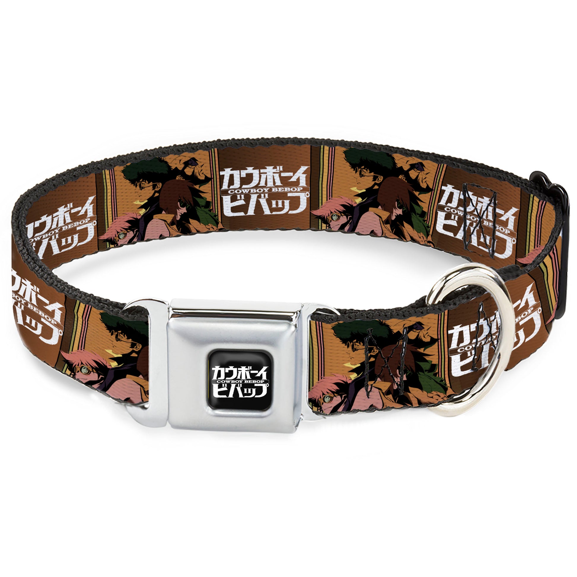 COWBOY BEBOP Title Logo Full Color Black/White Seatbelt Buckle Collar - COWBOY BEBOP Crew Group Pose and Title Logo Blocks Seatbelt Buckle Collars Cowboy Bebop