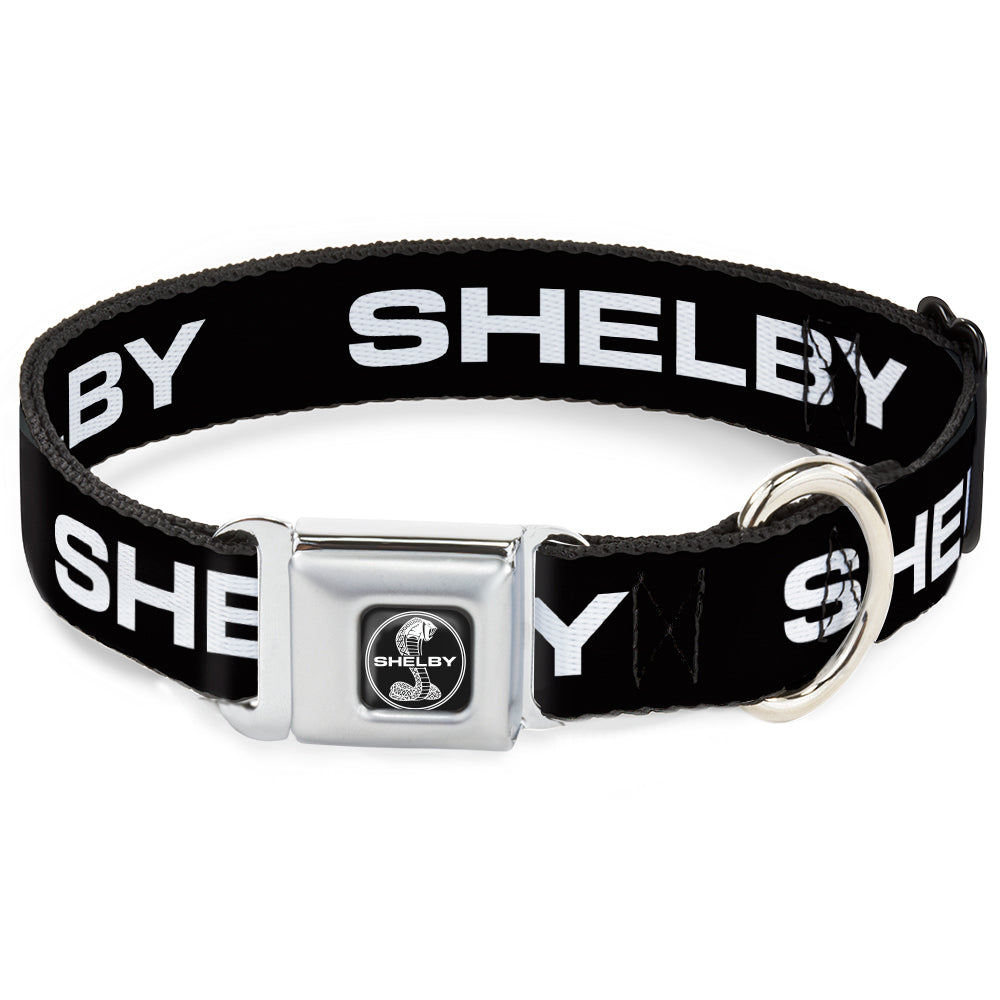 SHELBY Tiffany Split Full Color Black/White Seatbelt Buckle Collar - SHELBY Text Only Black/White Seatbelt Buckle Collars Shelby