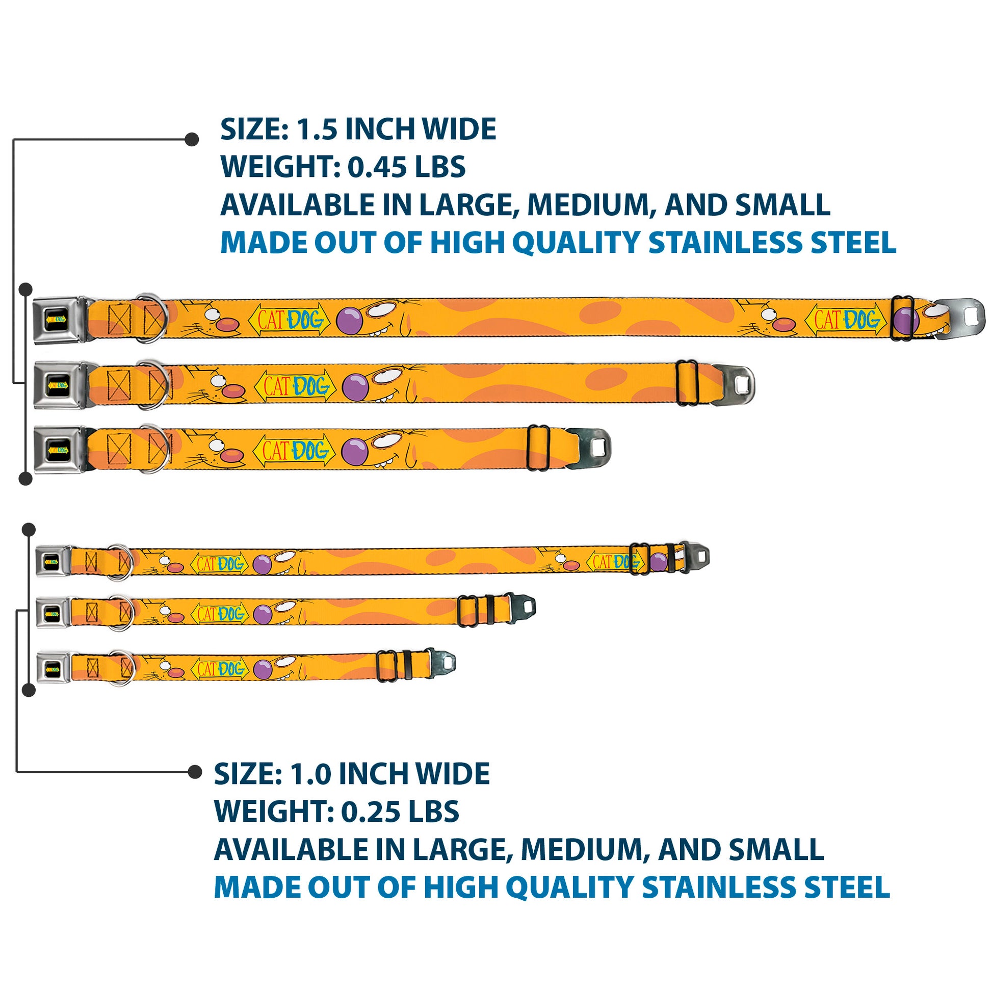 CatDog Stretch/CATDOG Logo Seatbelt Buckle Collar - CatDog Stretch/CATDOG Logo Seatbelt Buckle Collars CatDog