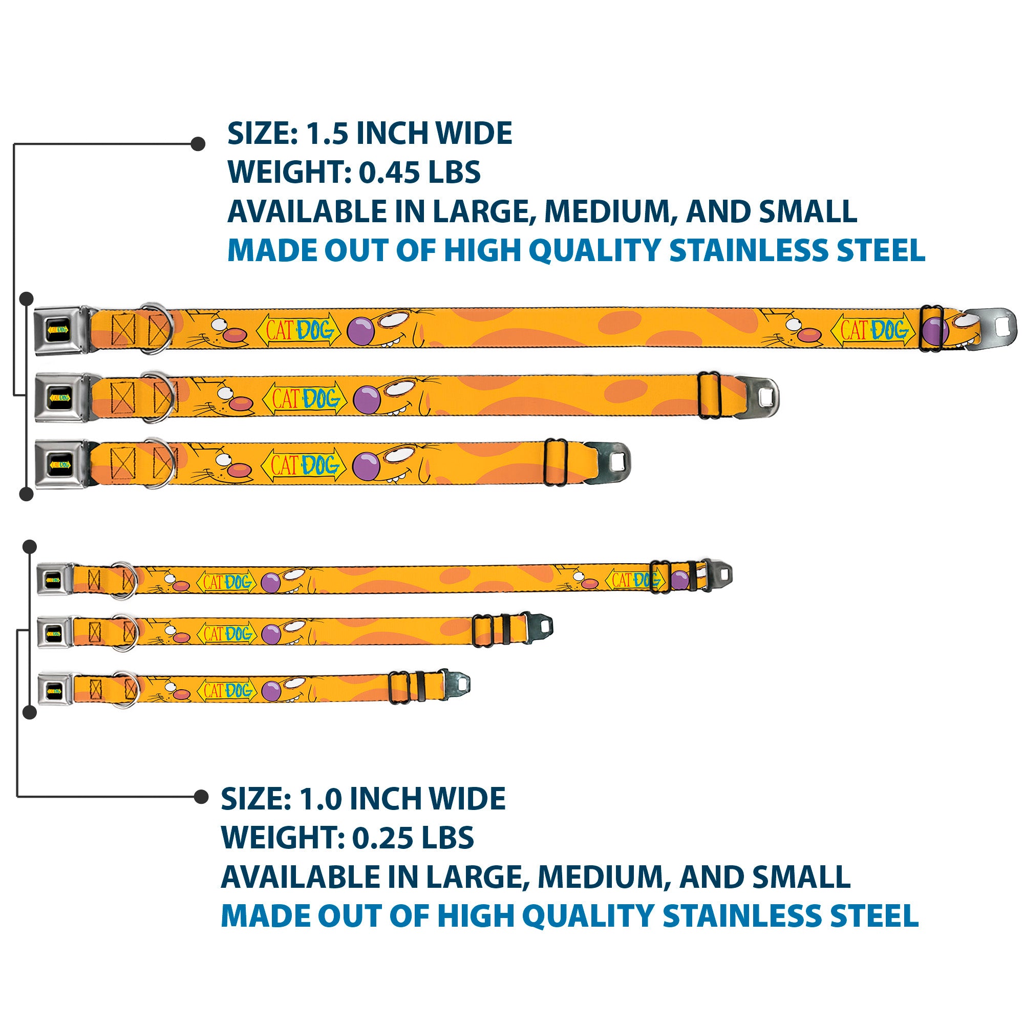 CatDog Stretch/CATDOG Logo Seatbelt Buckle Collar - CatDog Stretch/CATDOG Logo Seatbelt Buckle Collars CatDog