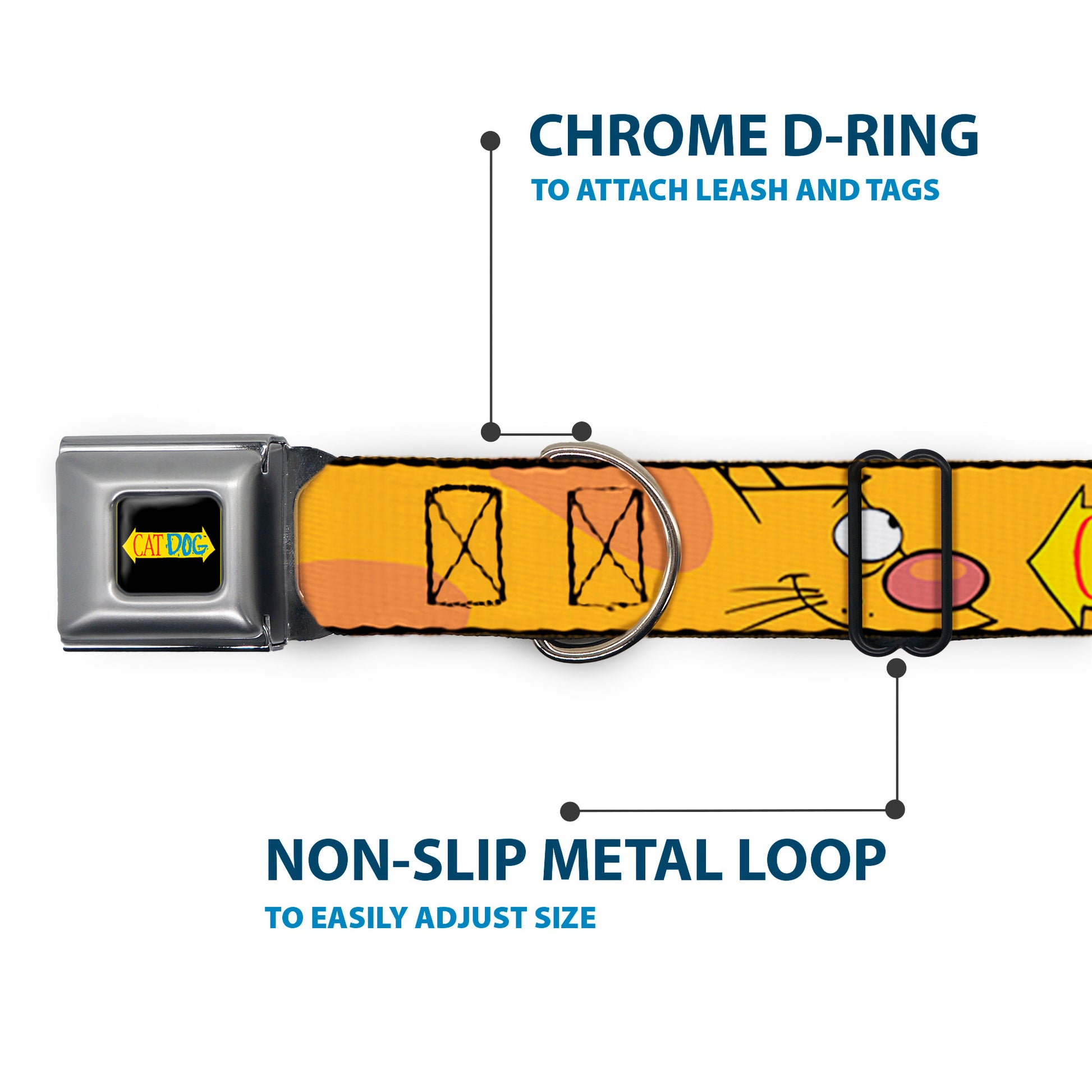 CatDog Stretch/CATDOG Logo Seatbelt Buckle Collar - CatDog Stretch/CATDOG Logo Seatbelt Buckle Collars CatDog