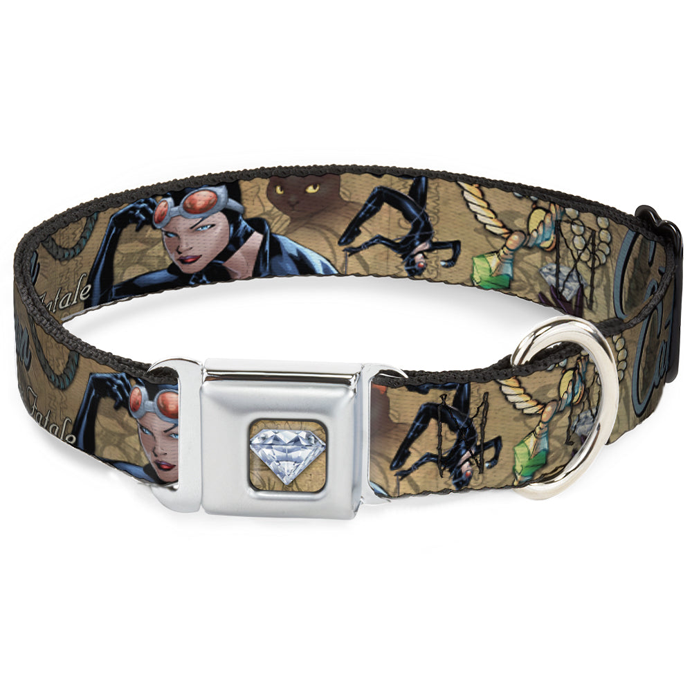 Catwoman Diamond Full Color Tans Seatbelt Buckle Collar - CATWOMAN-NINE LIVES OF A FELINE FATALE Pose2/Jewelry/Black Cat Tans Seatbelt Buckle Collars DC Comics