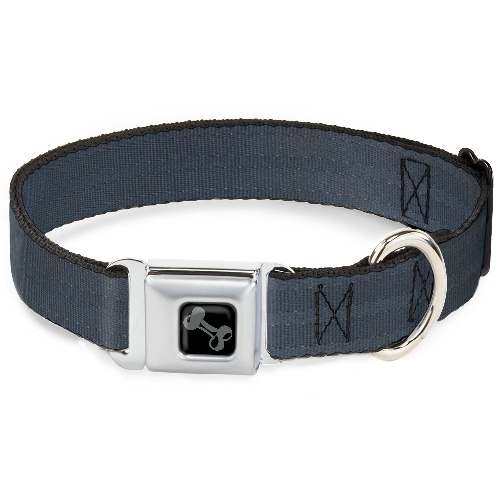 Dog Bone Black/Silver Seatbelt Buckle Collar - Black Panel Seatbelt Buckle Collars Buckle-Down