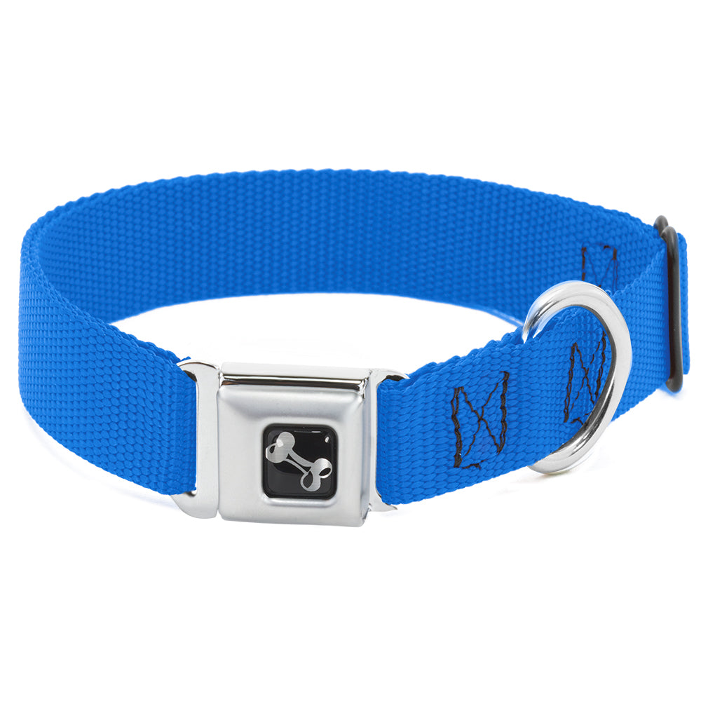 Dog Bone Black/Silver Seatbelt Buckle Collar - Royal Nylon Seatbelt Buckle Collars Buckle-Down