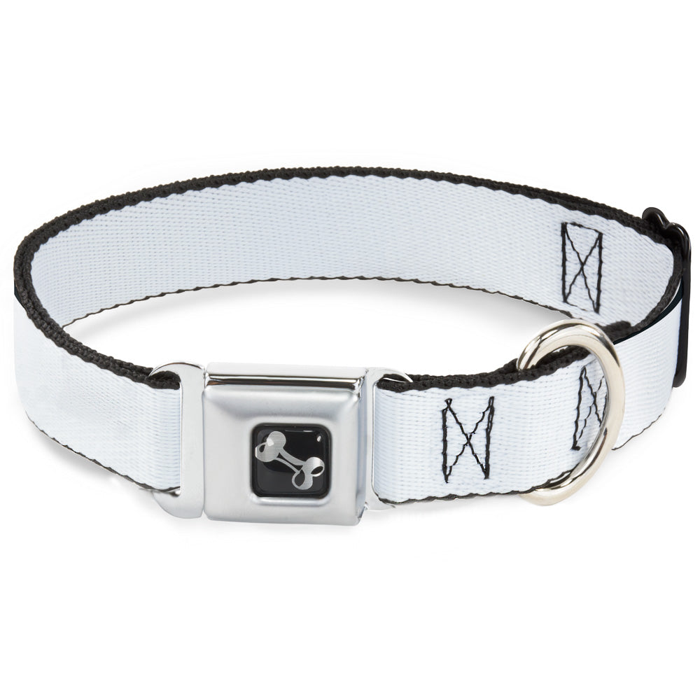 Dog Bone Seatbelt Buckle Collar - White Seatbelt Buckle Collars Buckle-Down