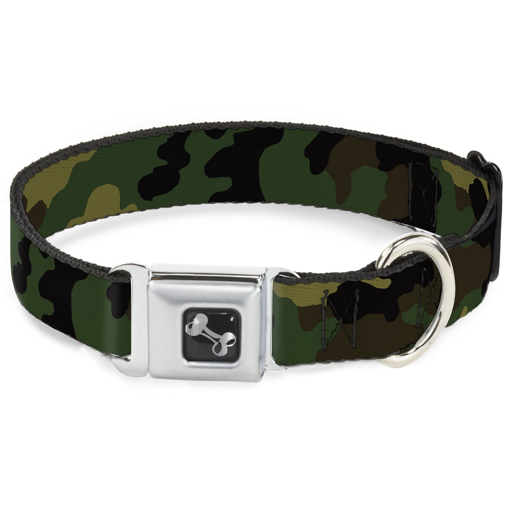 Dog Bone Seatbelt Buckle Collar - Camo Olive Seatbelt Buckle Collars Buckle-Down