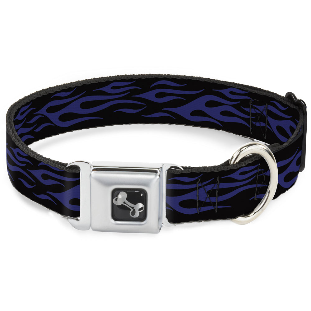 Dog Bone Seatbelt Buckle Collar - Flame Blue Seatbelt Buckle Collars Buckle-Down