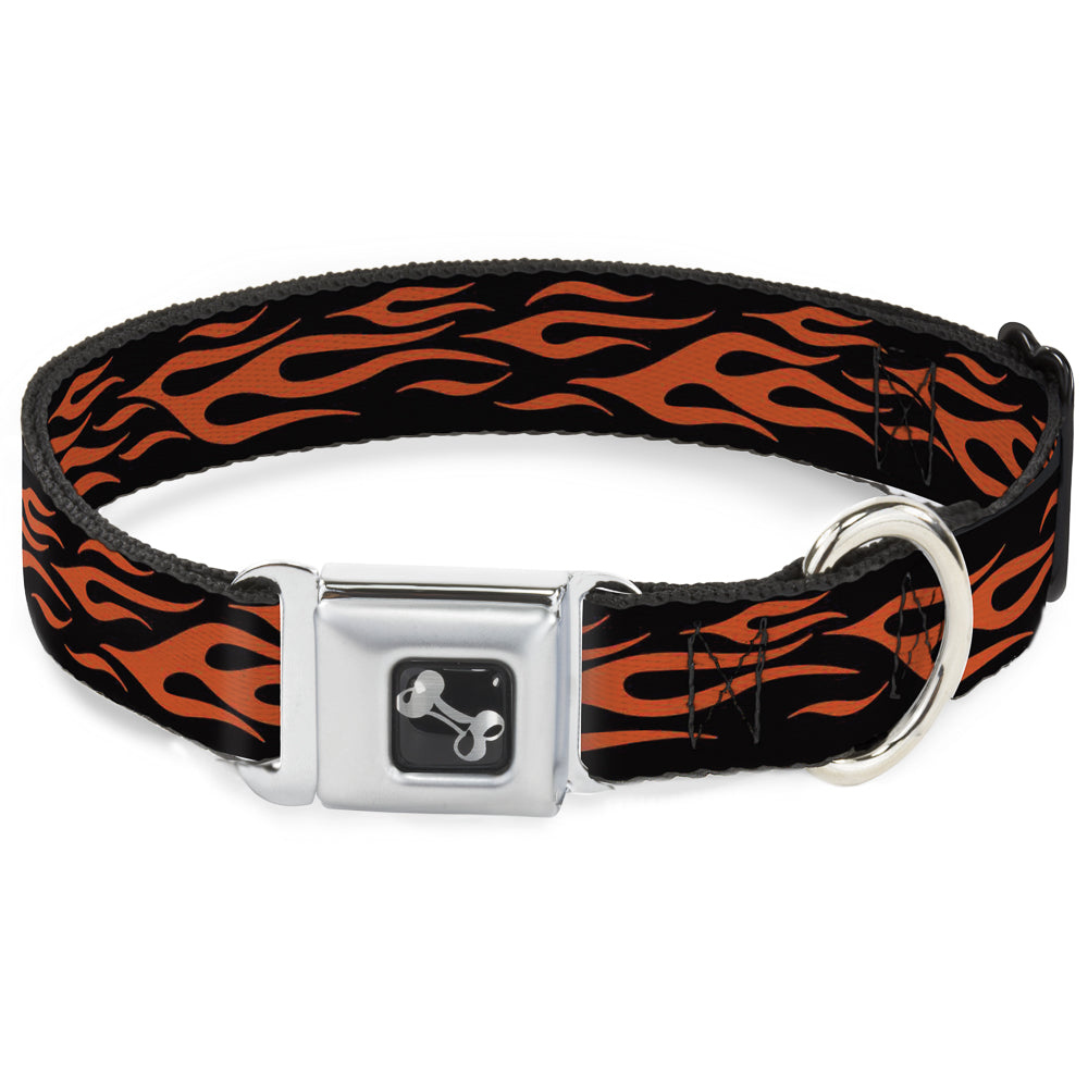 Dog Bone Seatbelt Buckle Collar - Flame Orange Seatbelt Buckle Collars Buckle-Down