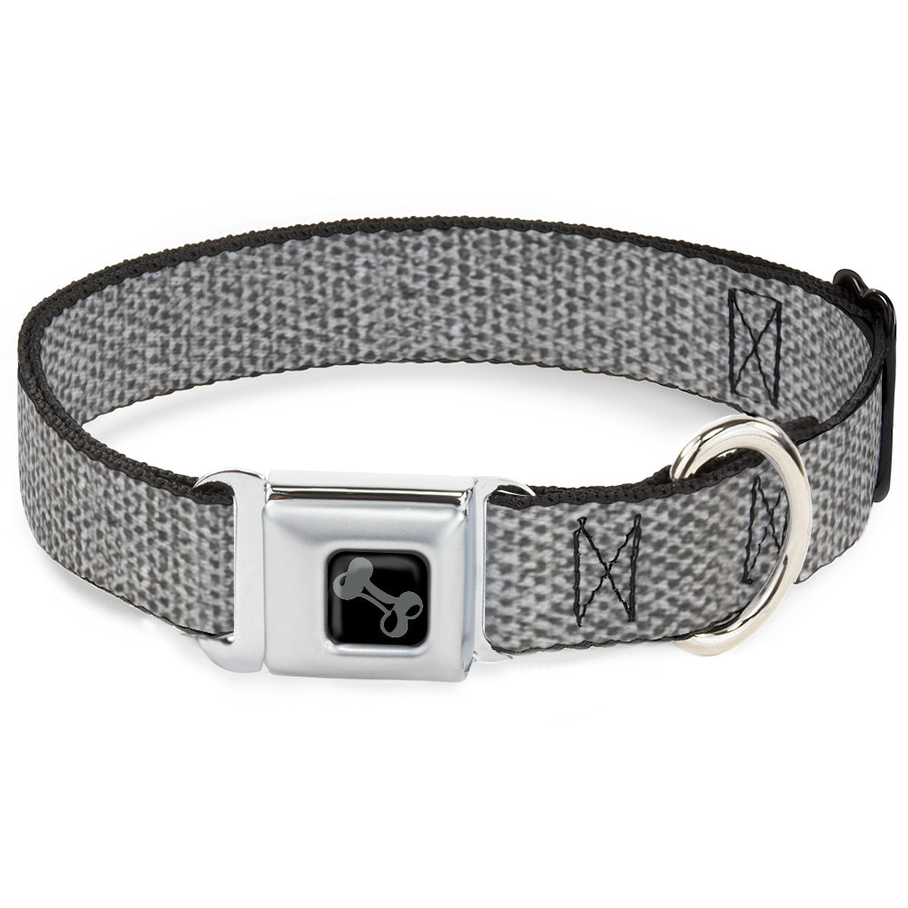 Dog Bone Black/Silver Seatbelt Buckle Collar - Metallic Silver Seatbelt Buckle Collars Buckle-Down