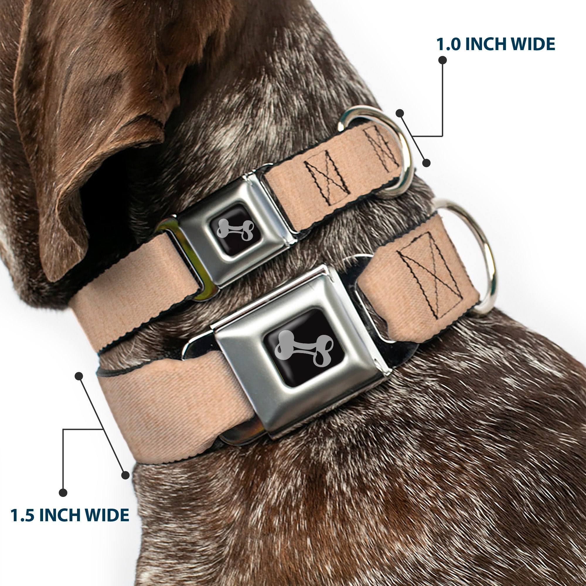 Dog Bone Seatbelt Buckle Collar - Natural Hemp Seatbelt Buckle Collars Buckle-Down