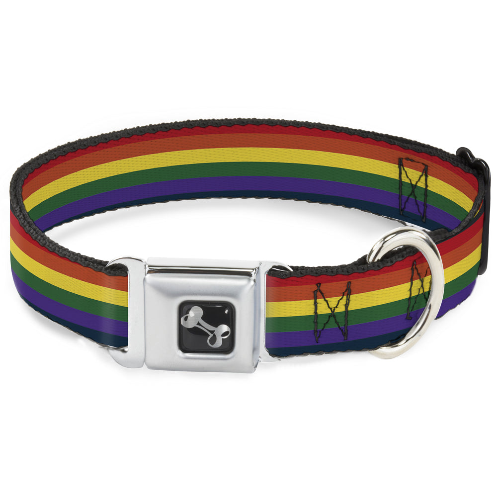 Dog Bone Seatbelt Buckle Collar - Rainbow Seatbelt Buckle Collars Buckle-Down