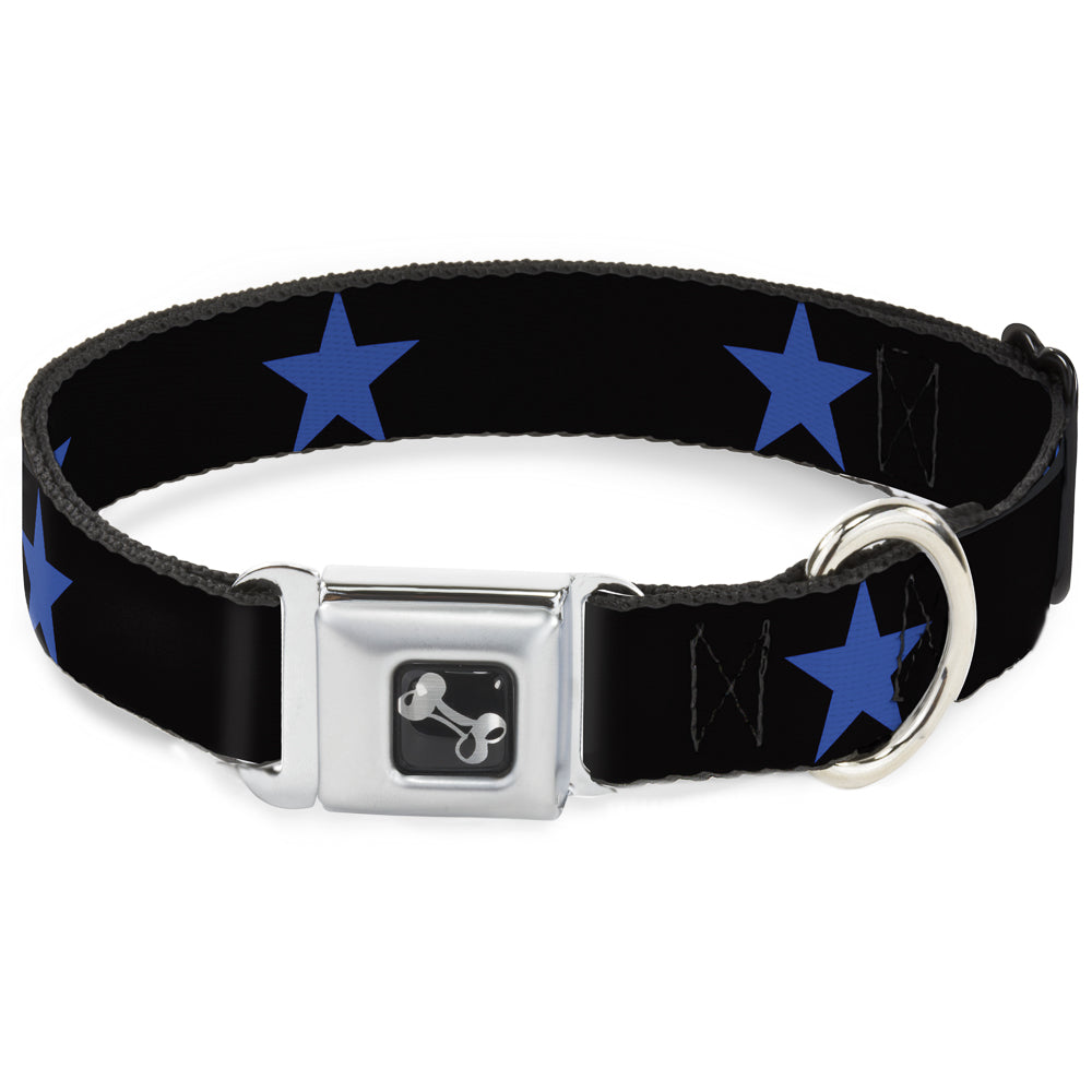 Dog Bone Seatbelt Buckle Collar - Star Black/Blue Seatbelt Buckle Collars Buckle-Down