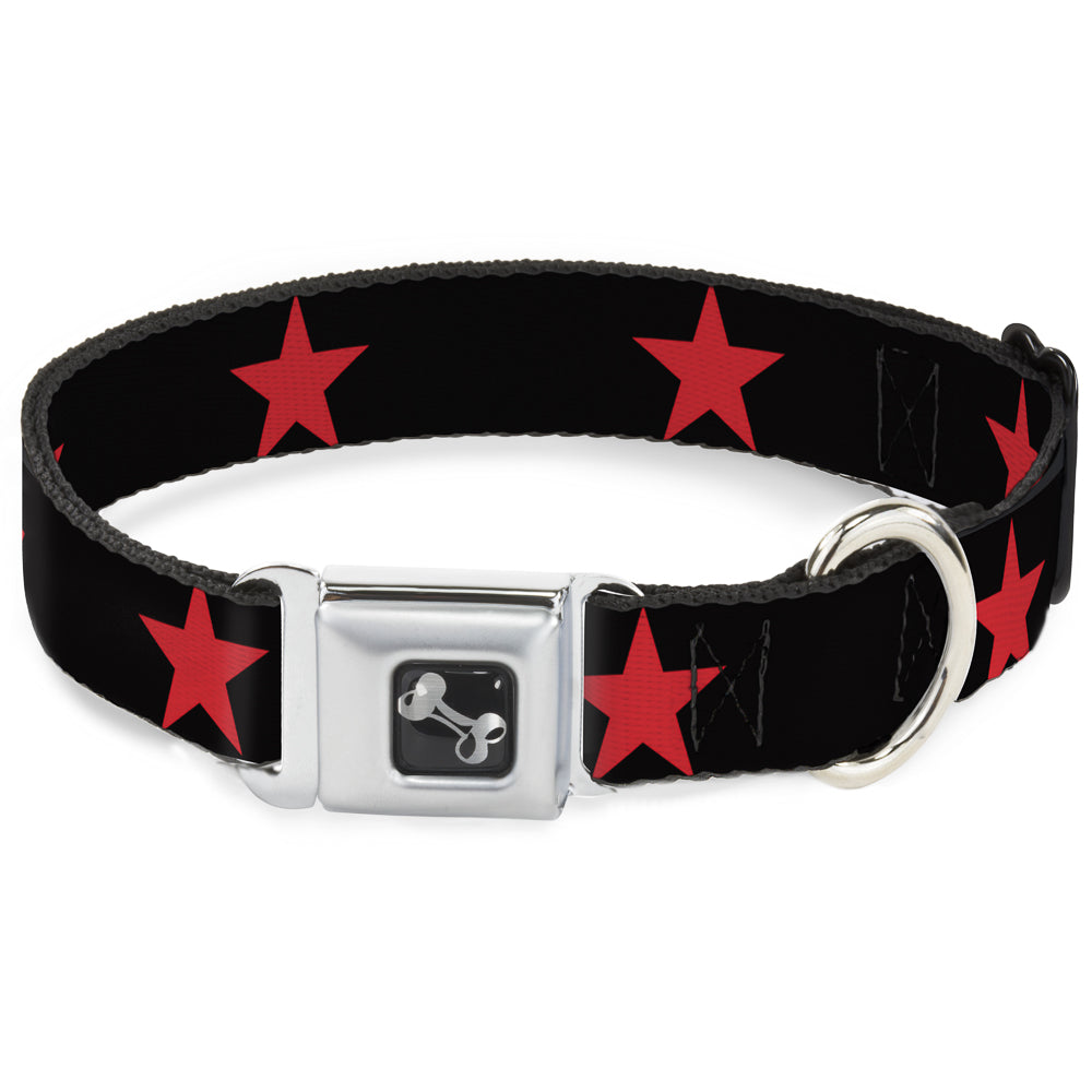 Dog Bone Seatbelt Buckle Collar - Star Black/Red Seatbelt Buckle Collars Buckle-Down