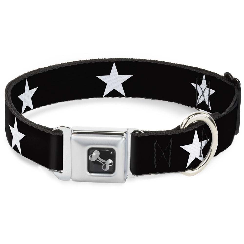 Dog Bone Seatbelt Buckle Collar - Star Black/White Seatbelt Buckle Collars Buckle-Down