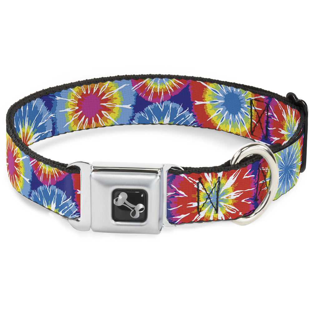 Dog Bone Seatbelt Buckle Collar - 70's Tie Dye Seatbelt Buckle Collars Buckle-Down