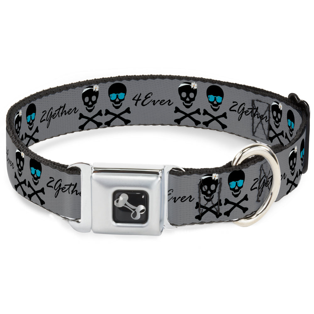 Dog Bone Seatbelt Buckle Collar - 2gether 4ever Skulls Seatbelt Buckle Collars Buckle-Down