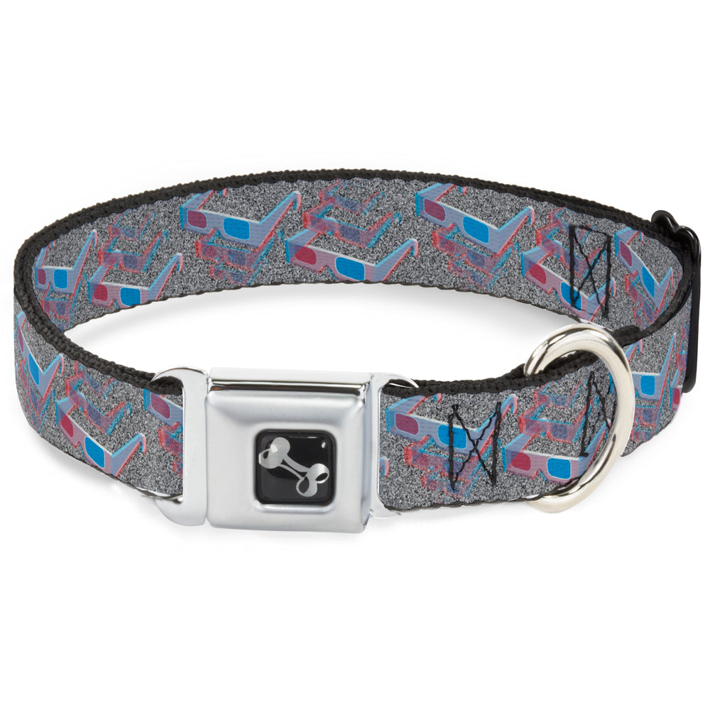 Dog Bone Seatbelt Buckle Collar - 3-D Glasses w/TV Noise Seatbelt Buckle Collars Buckle-Down