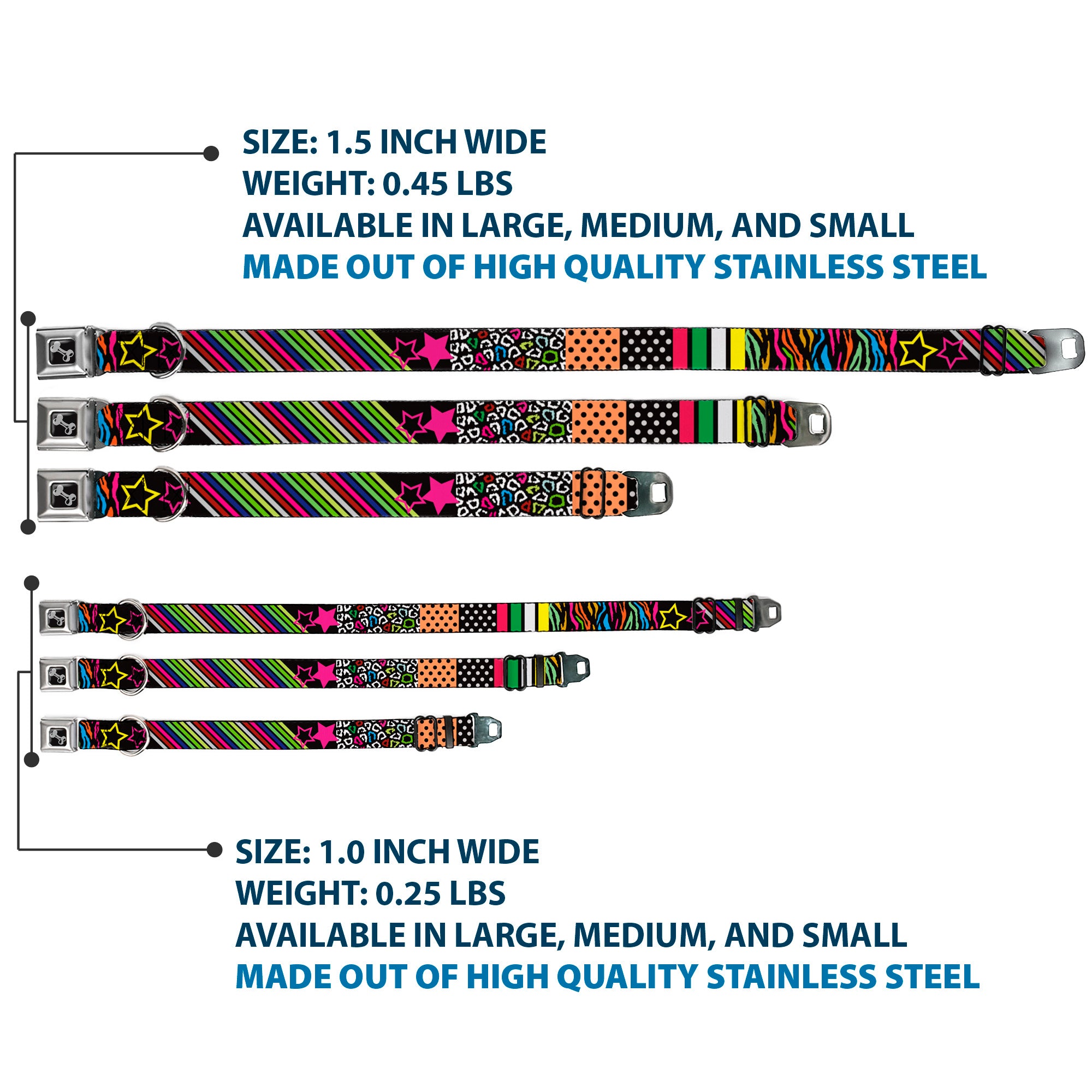 Dog Bone Seatbelt Buckle Collar - Animal Skins & Stripes 1 Seatbelt Buckle Collars Buckle-Down