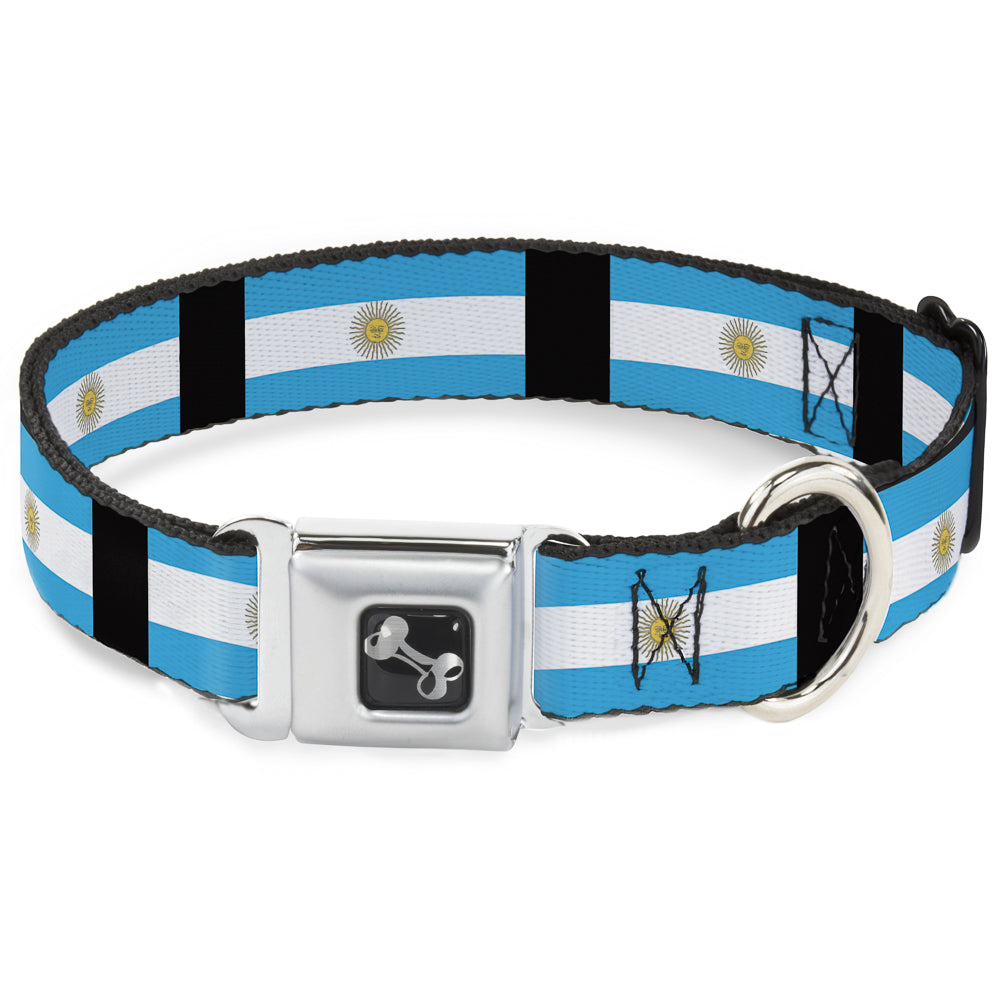 Dog Bone Seatbelt Buckle Collar - Argentina Flags Seatbelt Buckle Collars Buckle-Down