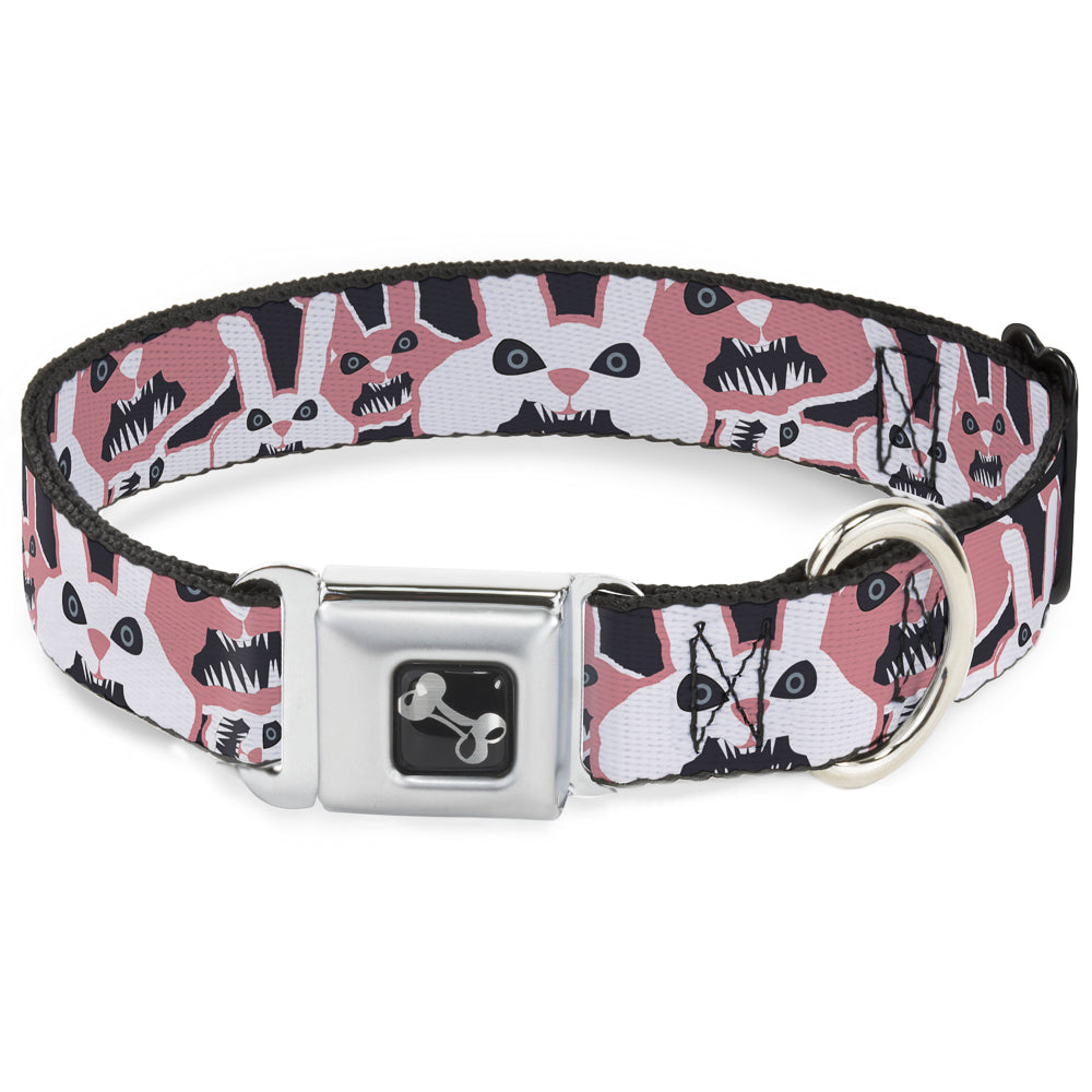 Dog Bone Seatbelt Buckle Collar - Angry Bunnies Gray/Pinks Seatbelt Buckle Collars Buckle-Down