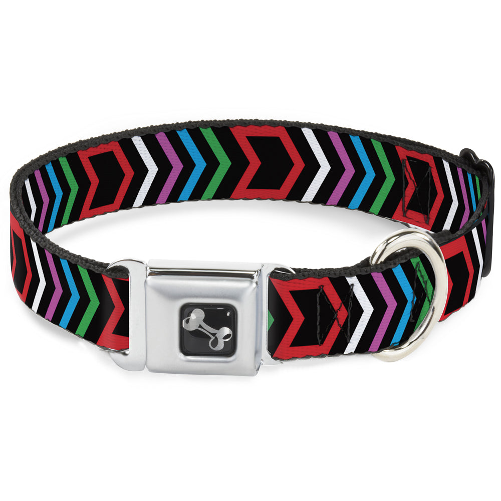 Dog Bone Seatbelt Buckle Collar - Arrows Black/Multi Color Seatbelt Buckle Collars Buckle-Down