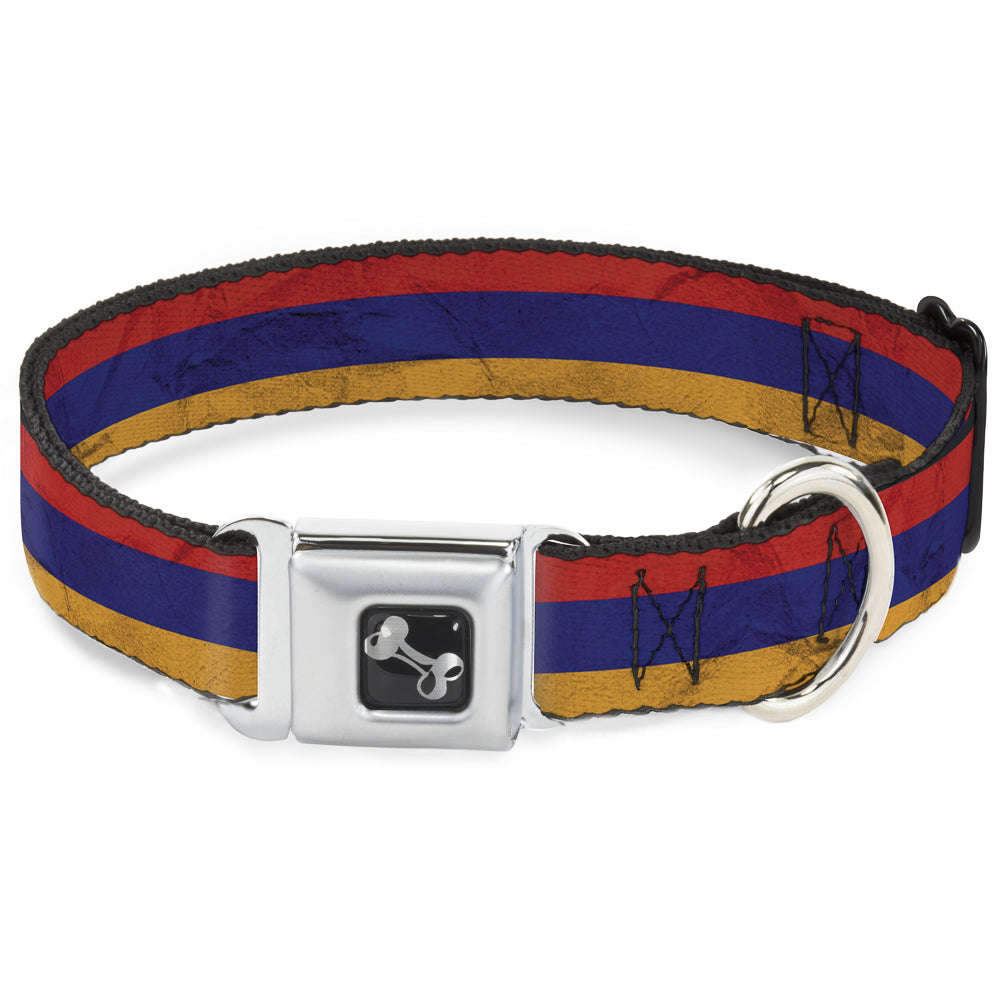 Dog Bone Seatbelt Buckle Collar - Armenia Flag Distressed Seatbelt Buckle Collars Buckle-Down