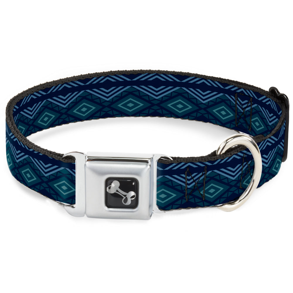 Dog Bone Seatbelt Buckle Collar - Aztec3 Blues Seatbelt Buckle Collars Buckle-Down