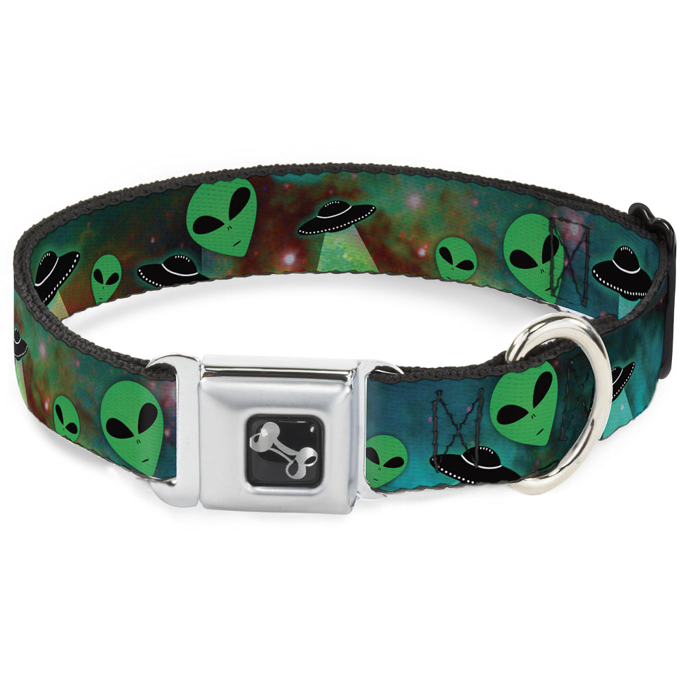 Dog Bone Seatbelt Buckle Collar - Aliens & UFO's Galaxy/Green/Black/White Seatbelt Buckle Collars Buckle-Down