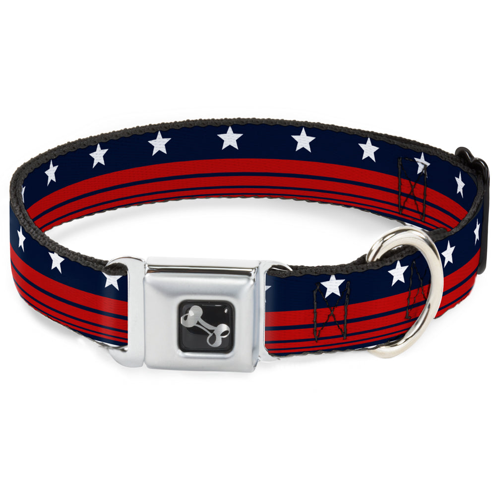 Dog Bone Seatbelt Buckle Collar - Americana Stars & Stripes4 Blue/White/Red Seatbelt Buckle Collars Buckle-Down