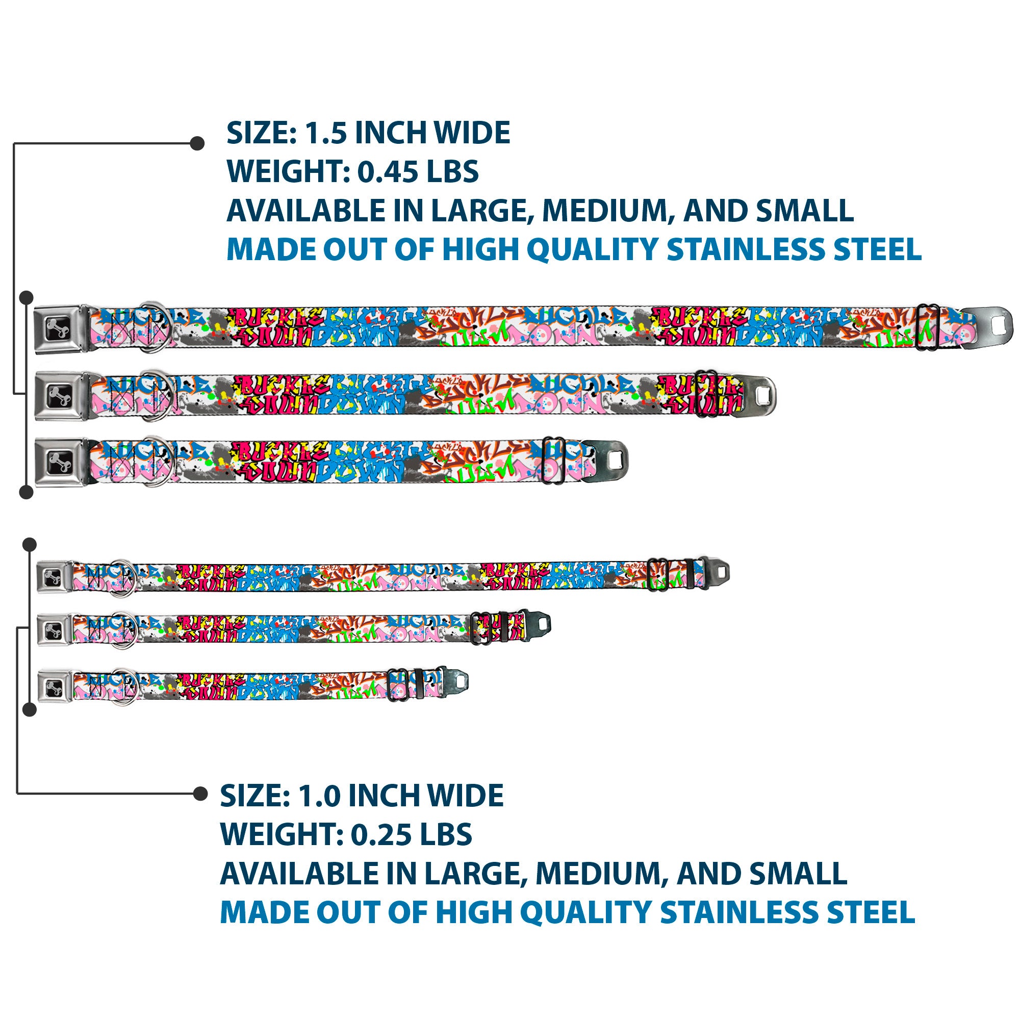 Dog Bone Seatbelt Buckle Collar - BD Tag Seatbelt Buckle Collars Buckle-Down