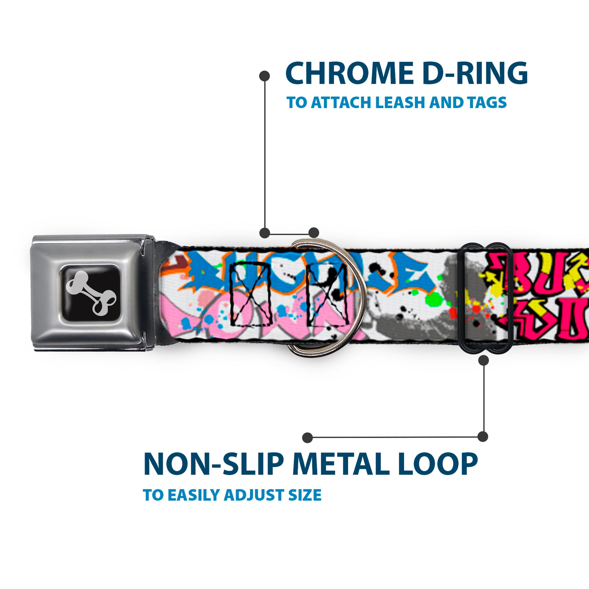 Dog Bone Seatbelt Buckle Collar - BD Tag Seatbelt Buckle Collars Buckle-Down