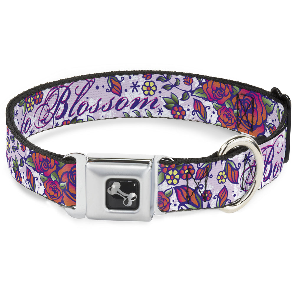 Dog Bone Seatbelt Buckle Collar - Born to Blossom Blue Seatbelt Buckle Collars Buckle-Down