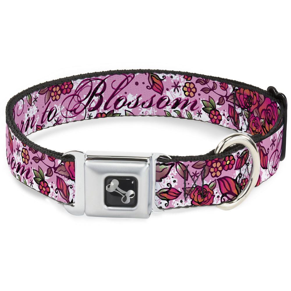 Dog Bone Seatbelt Buckle Collar - Born to Blossom Pink Seatbelt Buckle Collars Buckle-Down