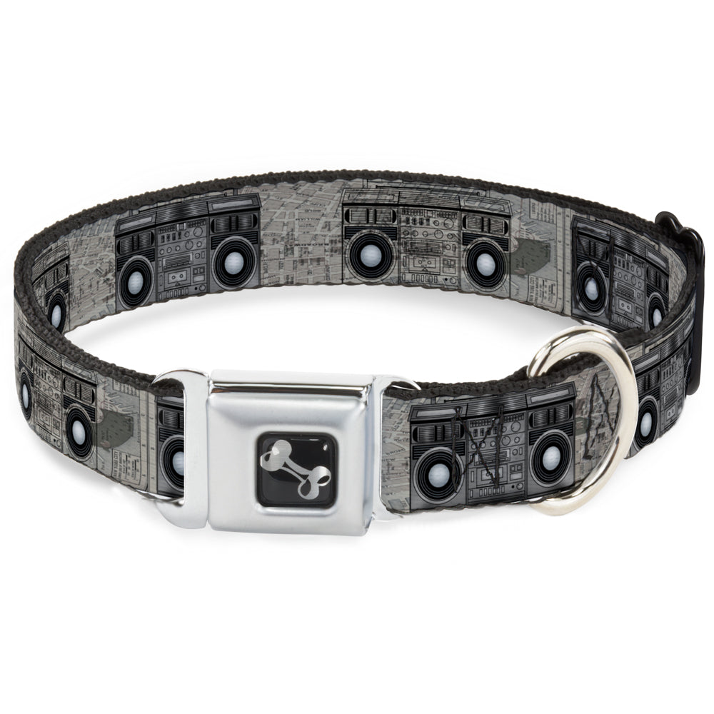 Dog Bone Seatbelt Buckle Collar - Boombox Seatbelt Buckle Collars Buckle-Down