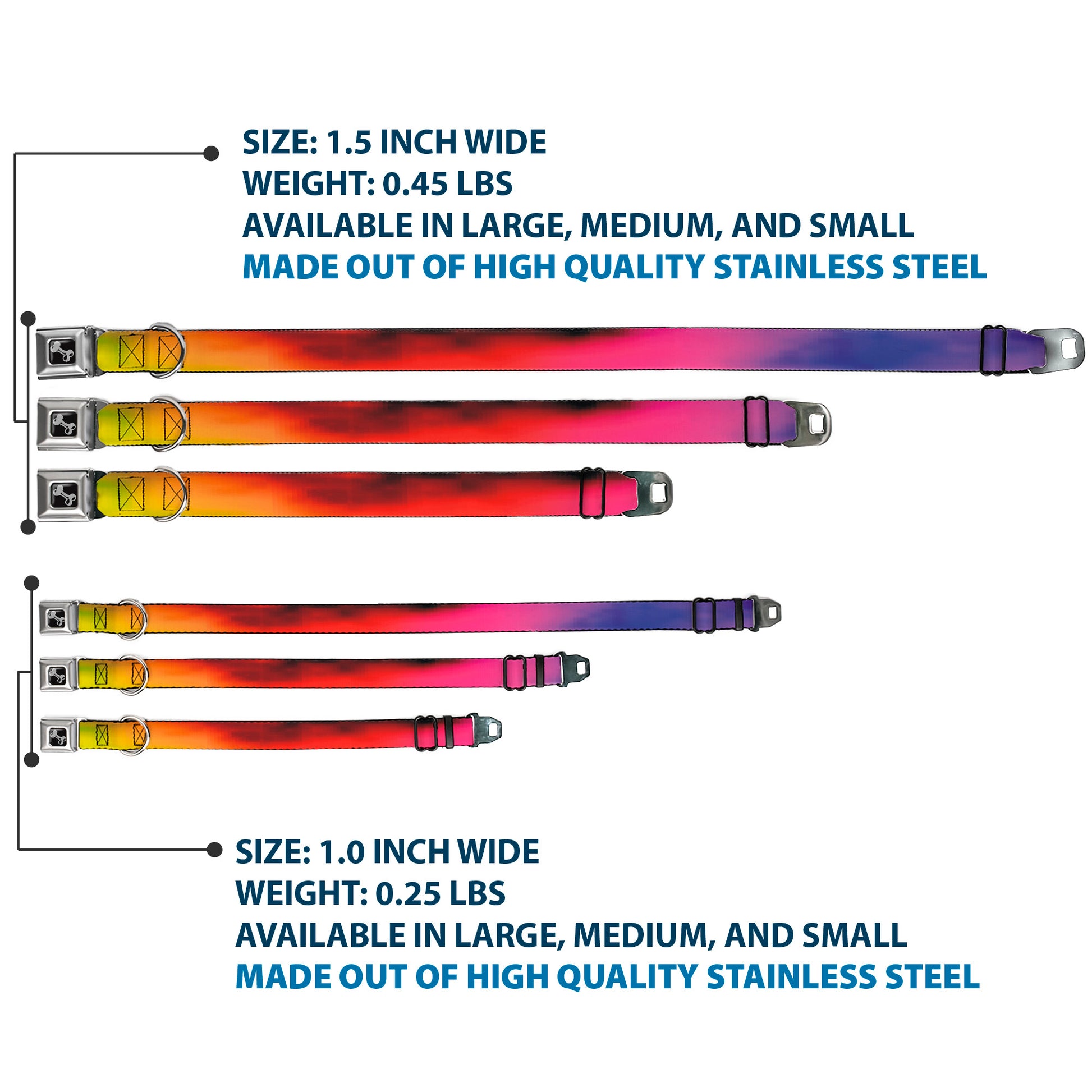 Dog Bone Seatbelt Buckle Collar - BD Psychedelic Seatbelt Buckle Collars Buckle-Down