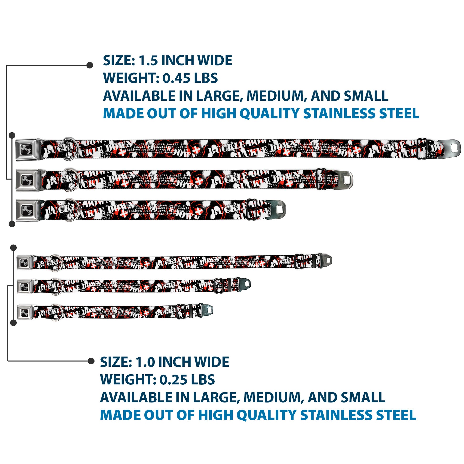 Dog Bone Seatbelt Buckle Collar - BD Punk Seatbelt Buckle Collars Buckle-Down