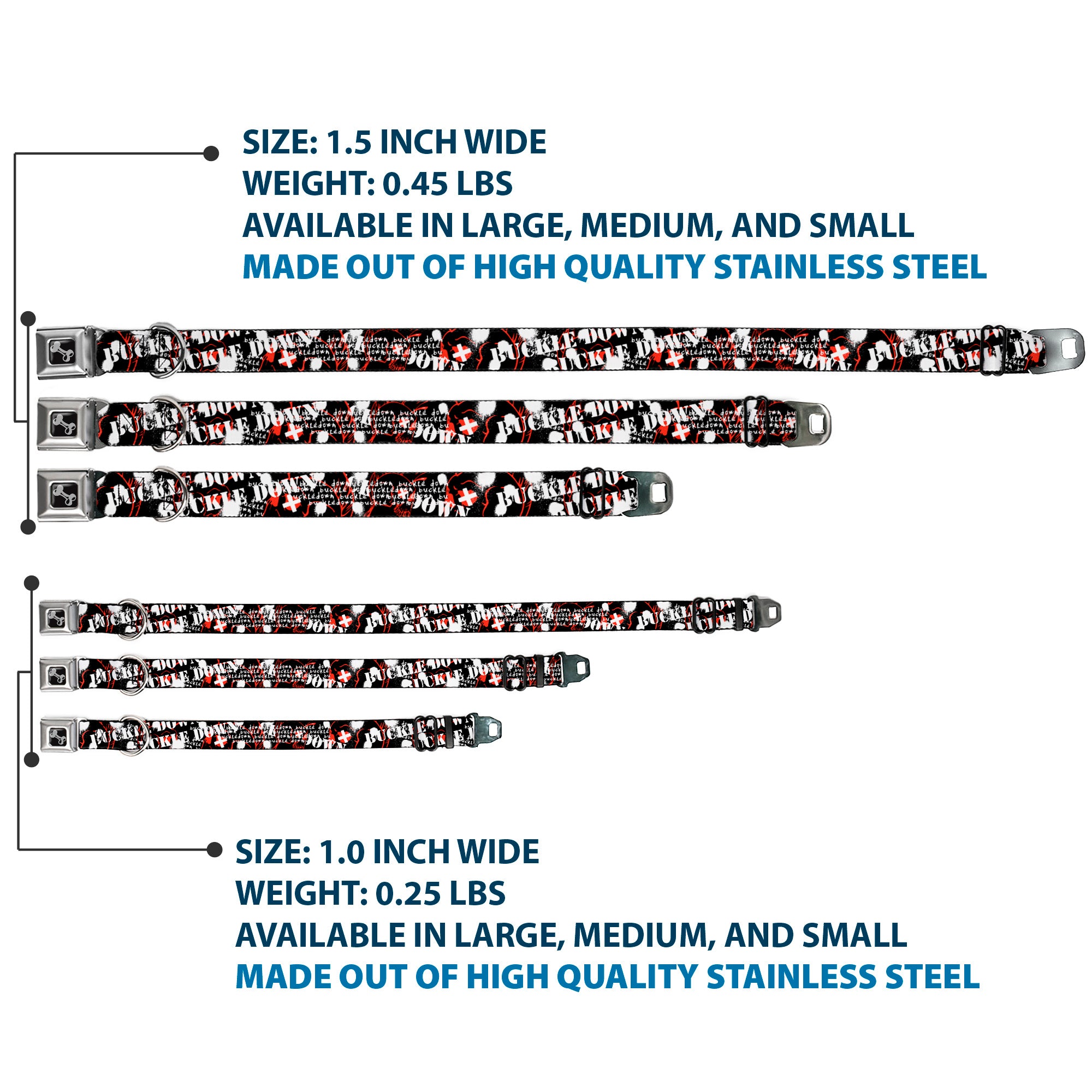 Dog Bone Seatbelt Buckle Collar - BD Punk Seatbelt Buckle Collars Buckle-Down