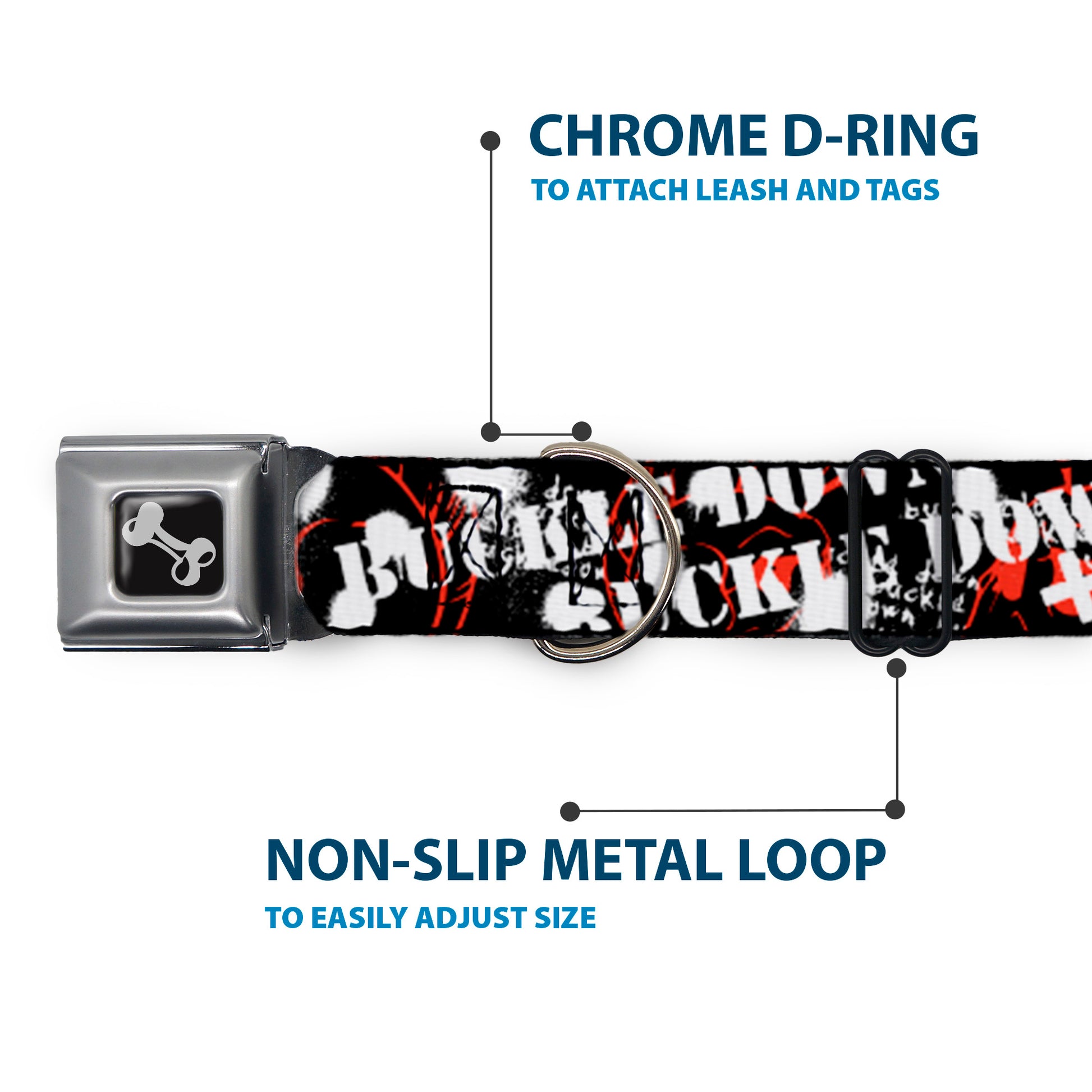 Dog Bone Seatbelt Buckle Collar - BD Punk Seatbelt Buckle Collars Buckle-Down