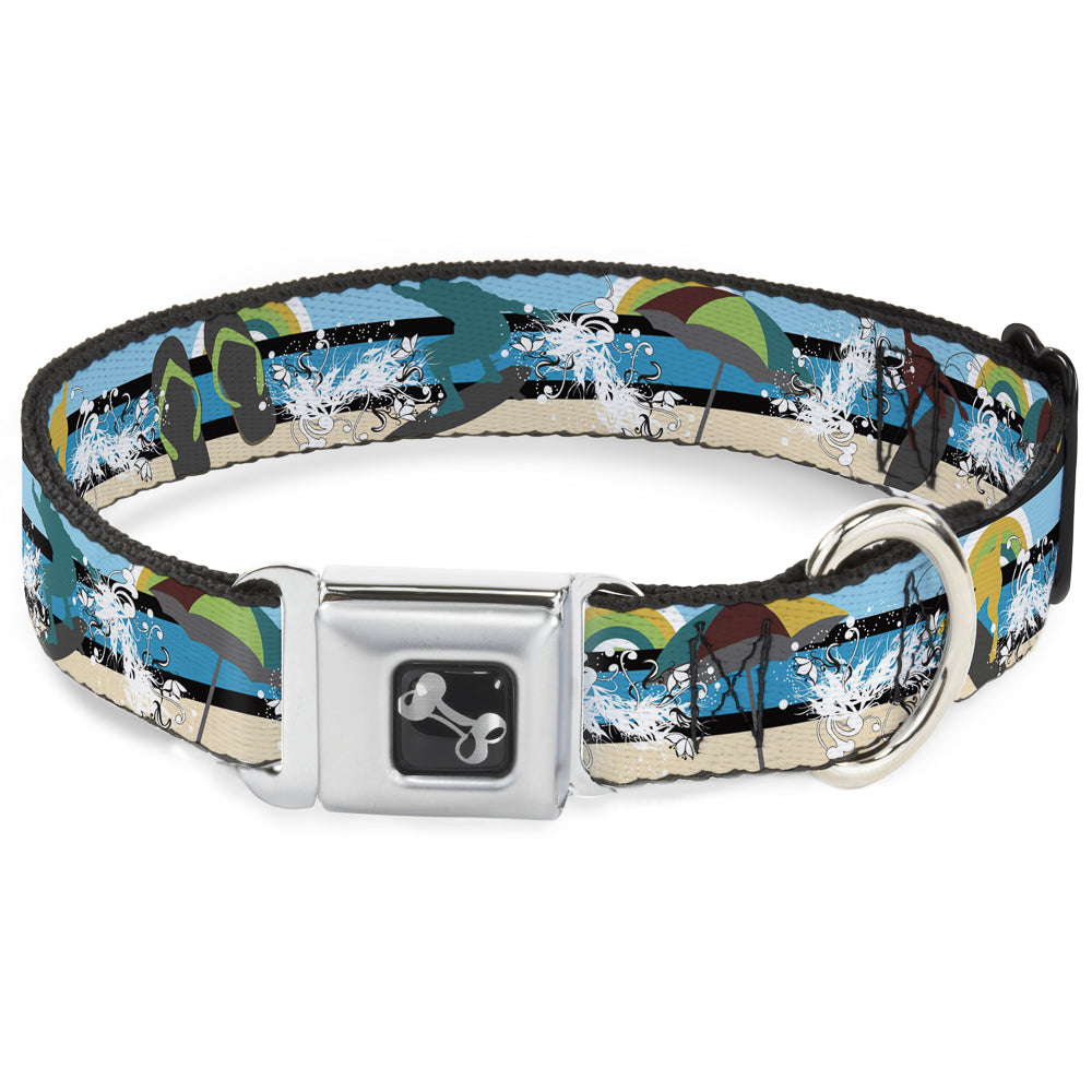 Dog Bone Seatbelt Buckle Collar - Beach Scene 1 Seatbelt Buckle Collars Buckle-Down