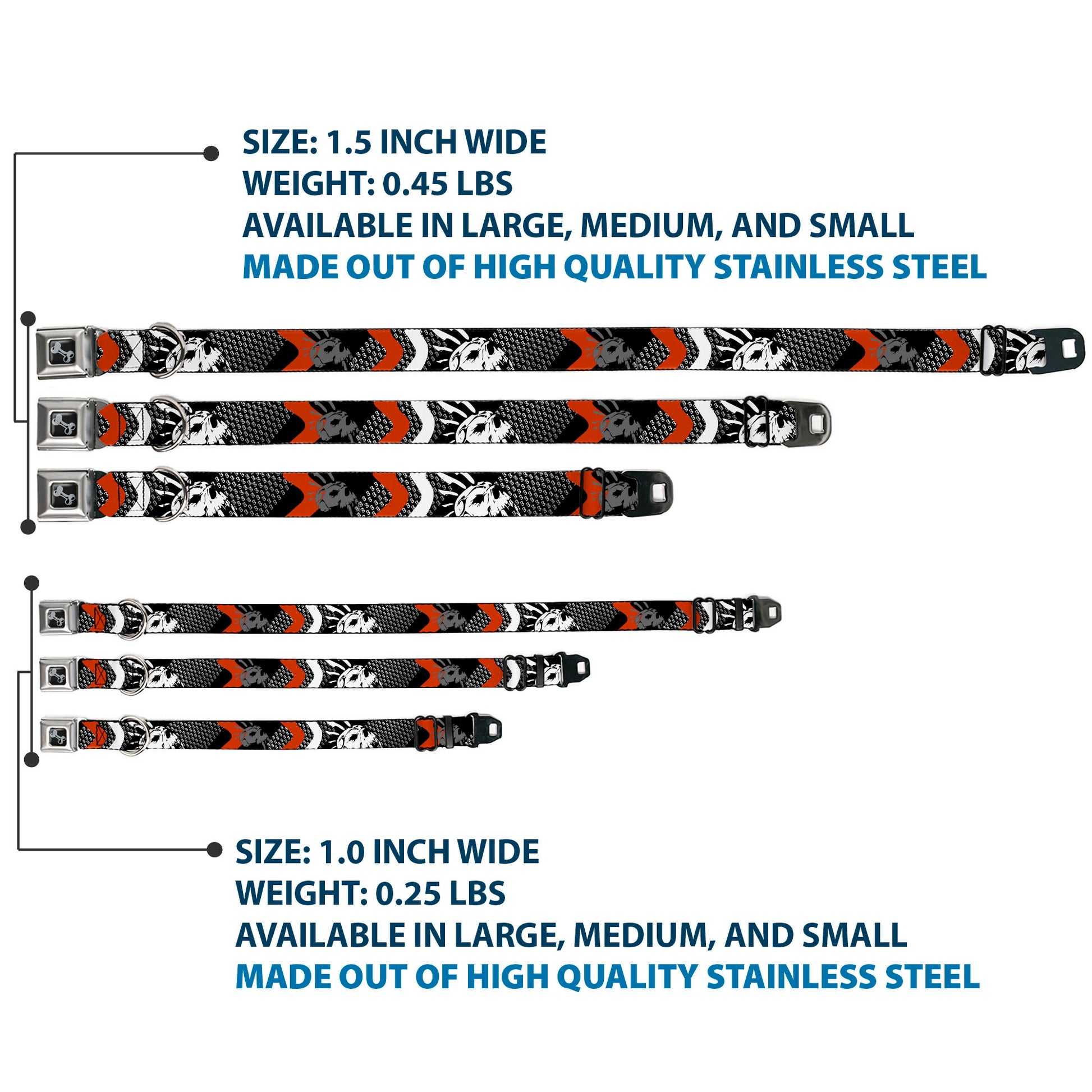 Dog Bone Seatbelt Buckle Collar - BD Die Hard Skull 01 Seatbelt Buckle Collars Buckle-Down